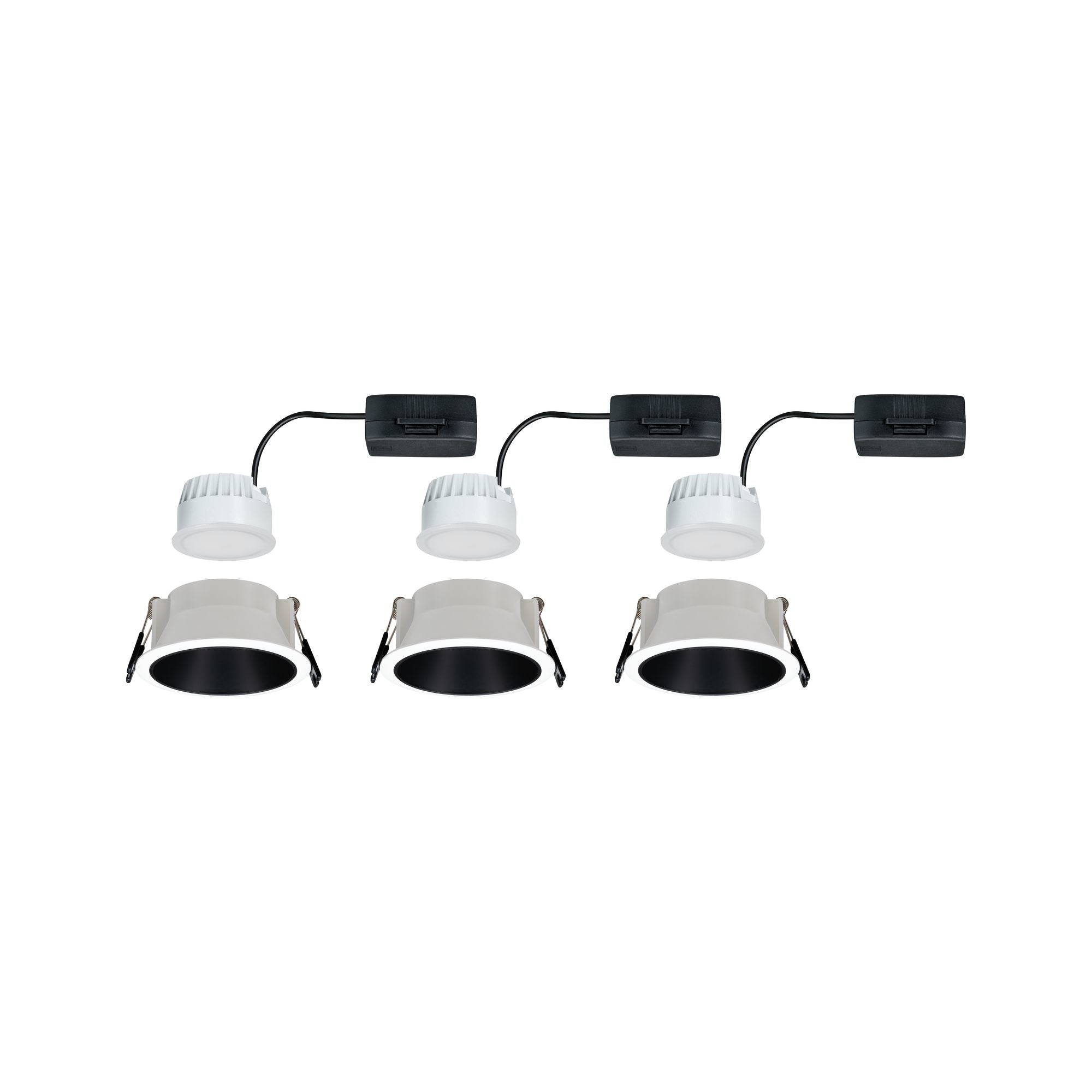 EBL Set Cole Coin 3StepDim rd starr LED 3x6,5W 2700K 230V weiß/schwarz matt/Kst