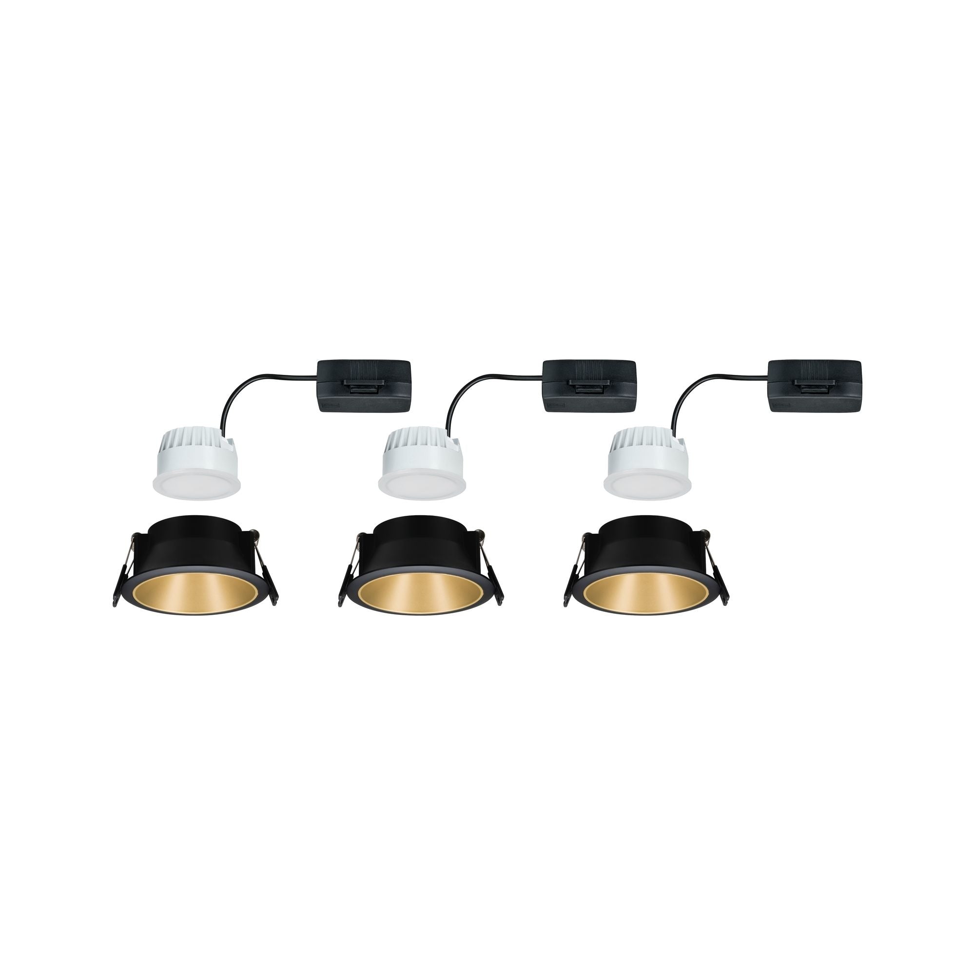 EBL Set Cole Coin 3StepDim rd starr LED 3x6,5W 2700K 230V schwarz/gold matt/Kst