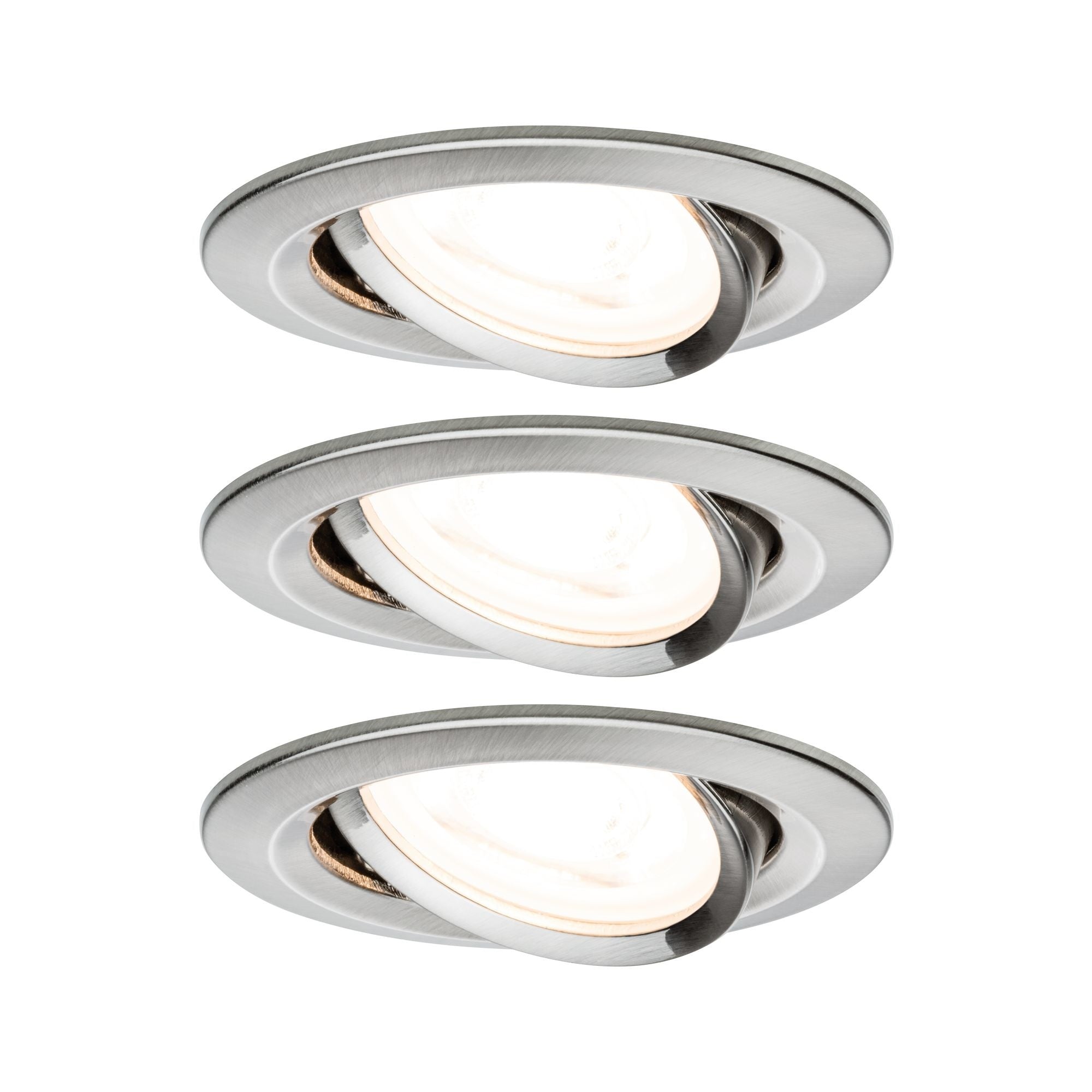 EBL Set Nova rund schwenkbar LED 3x6,5W2700K 230V GU10 51mm Eisen geb/Alu