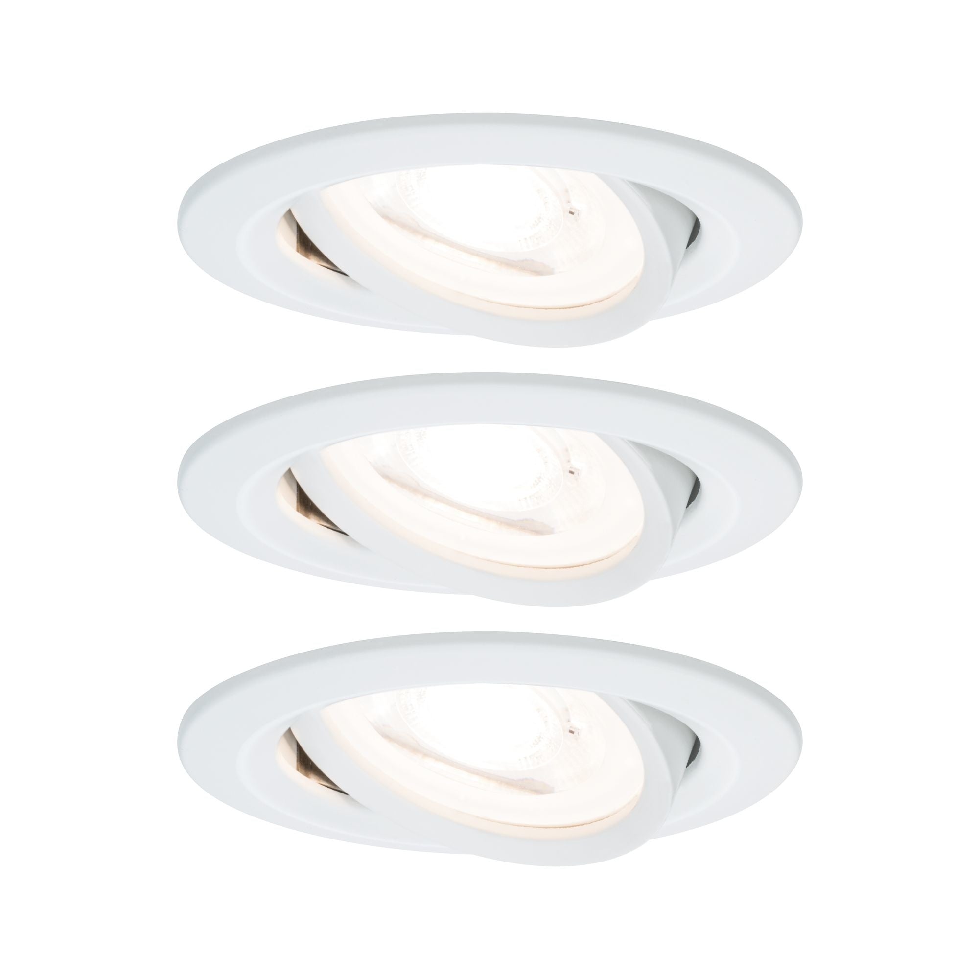 EBL Set Nova rund schwenkbar LED 3x6,5W2700K 230V GU10 51mm Weiß matt/Alu