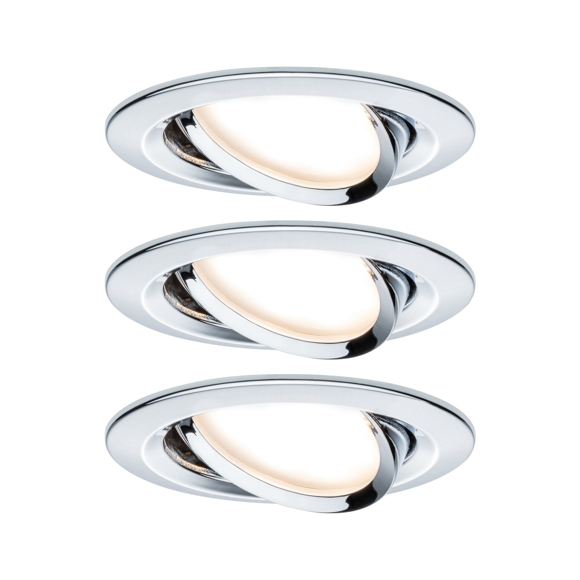 EBL Set Nova rund schwenkbar LED 3x6,5W2700K 230V GU10 51mm Chrom/Alu