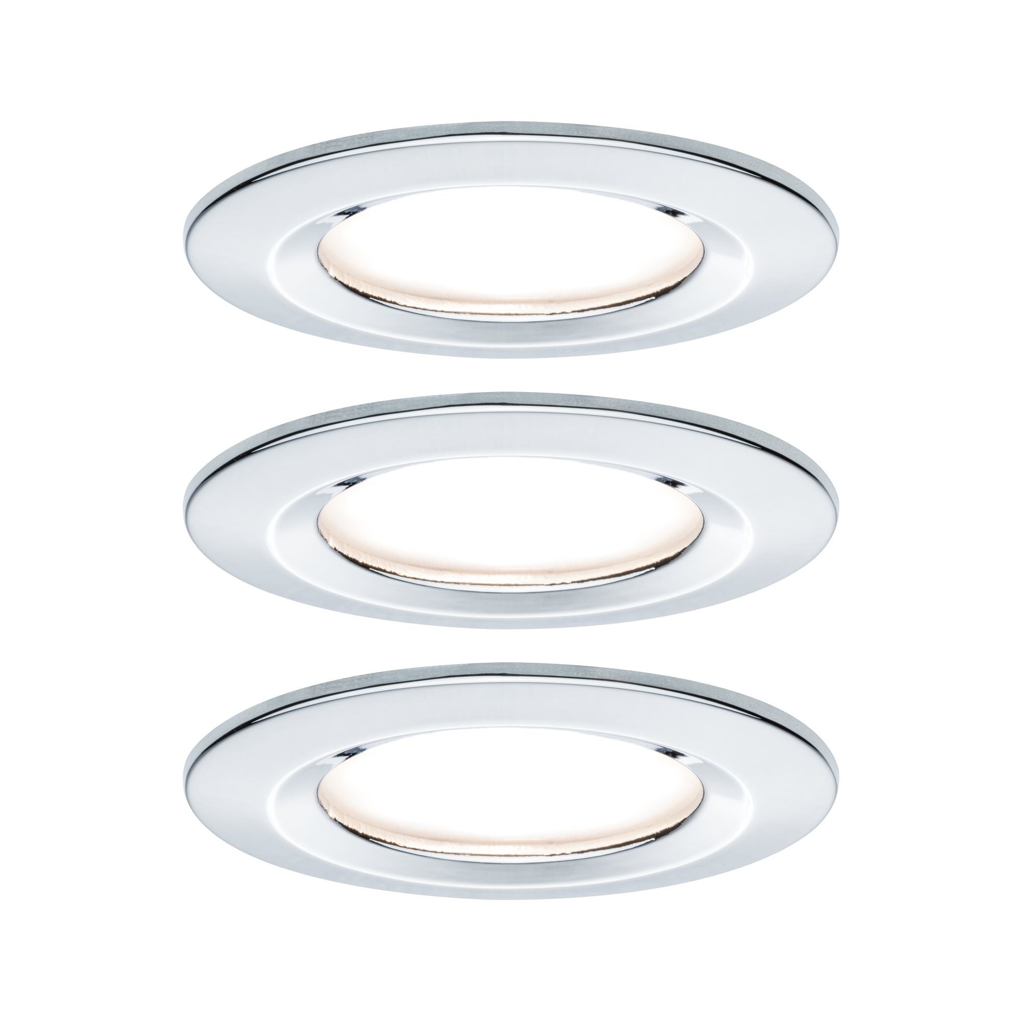 EBL Set Nova rund starr LED IP44 3x6,5W2700K 230V GU10 51mm Chrom/Alu