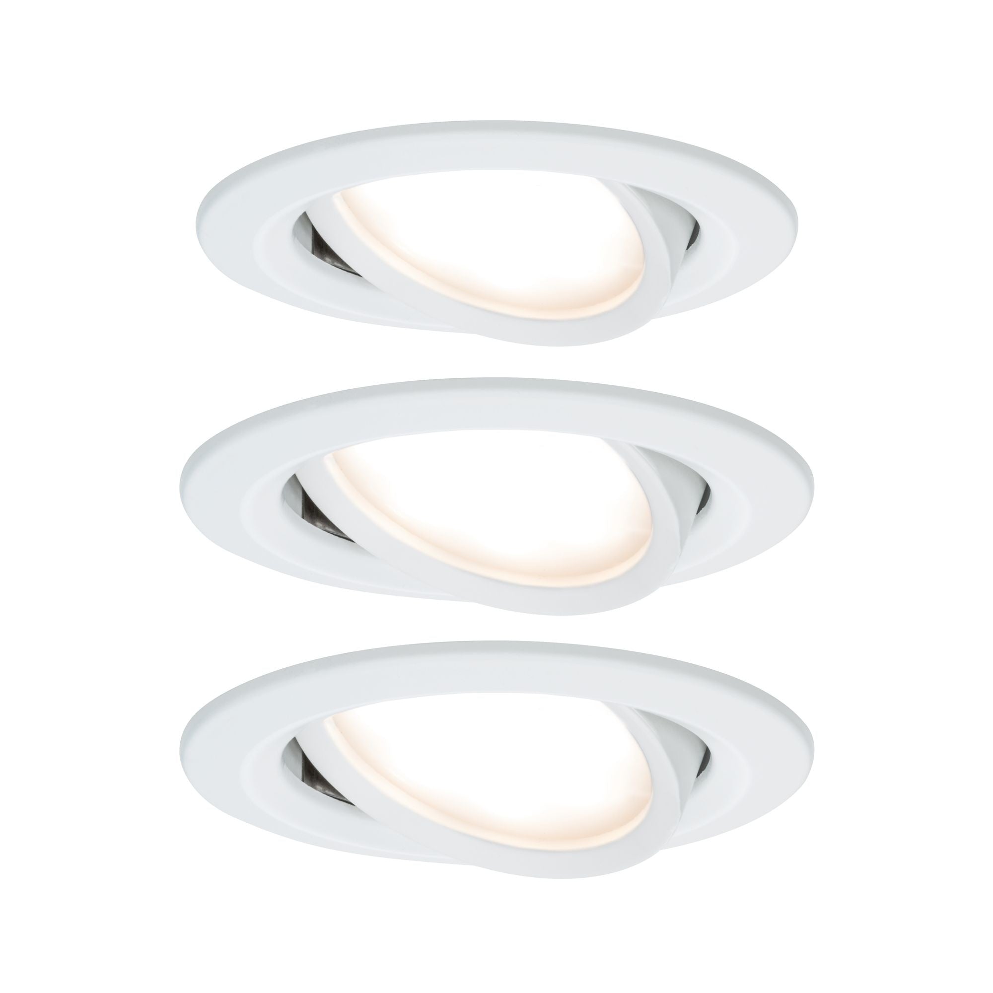 EBL Set Nova Coin rund schwenkbar LED3x6,5W 2700K 230V Weiß matt/Alu