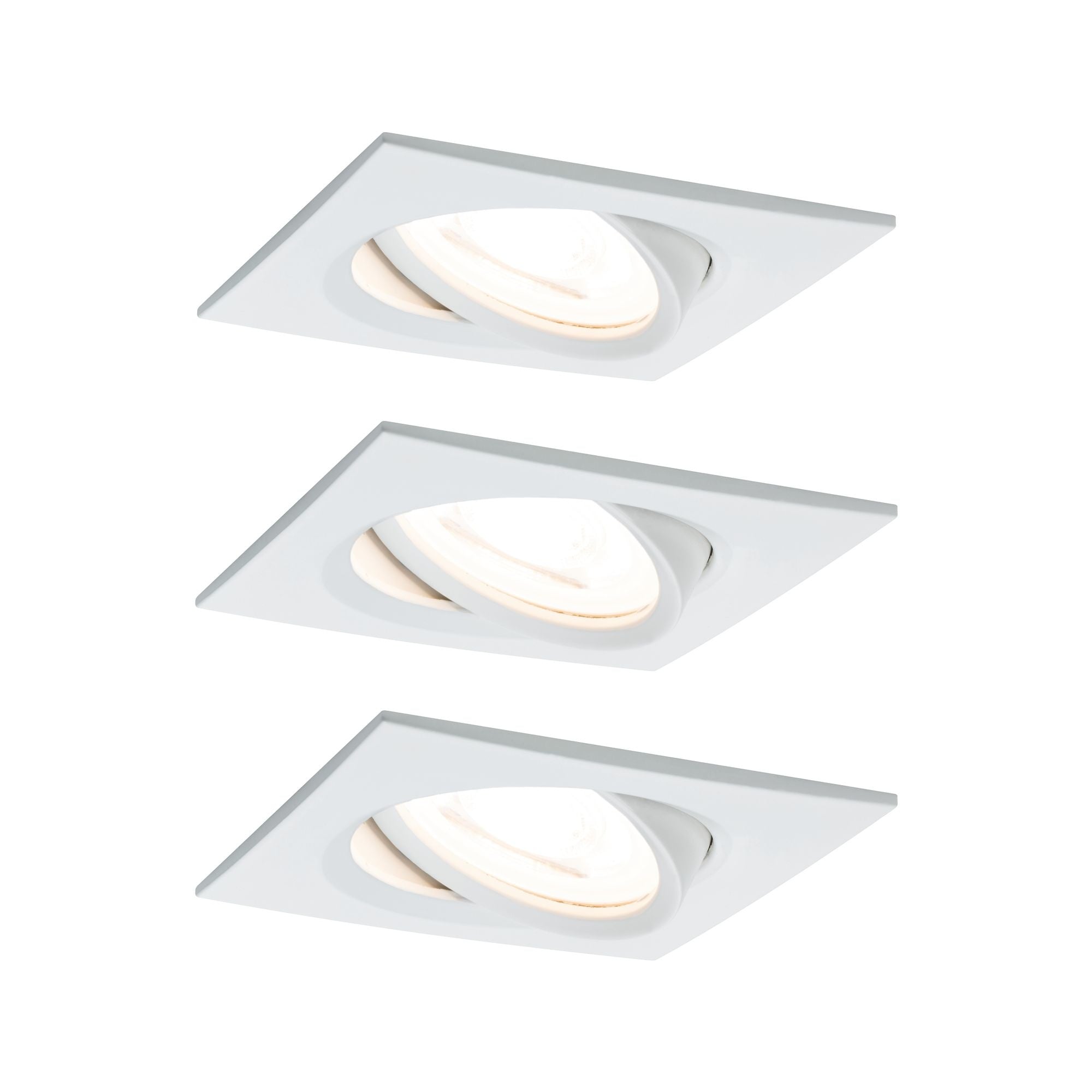 EBL Set Nova Coin eckig schwenkbar LED3x6,5W 2700K 230V Weiß matt/Alu