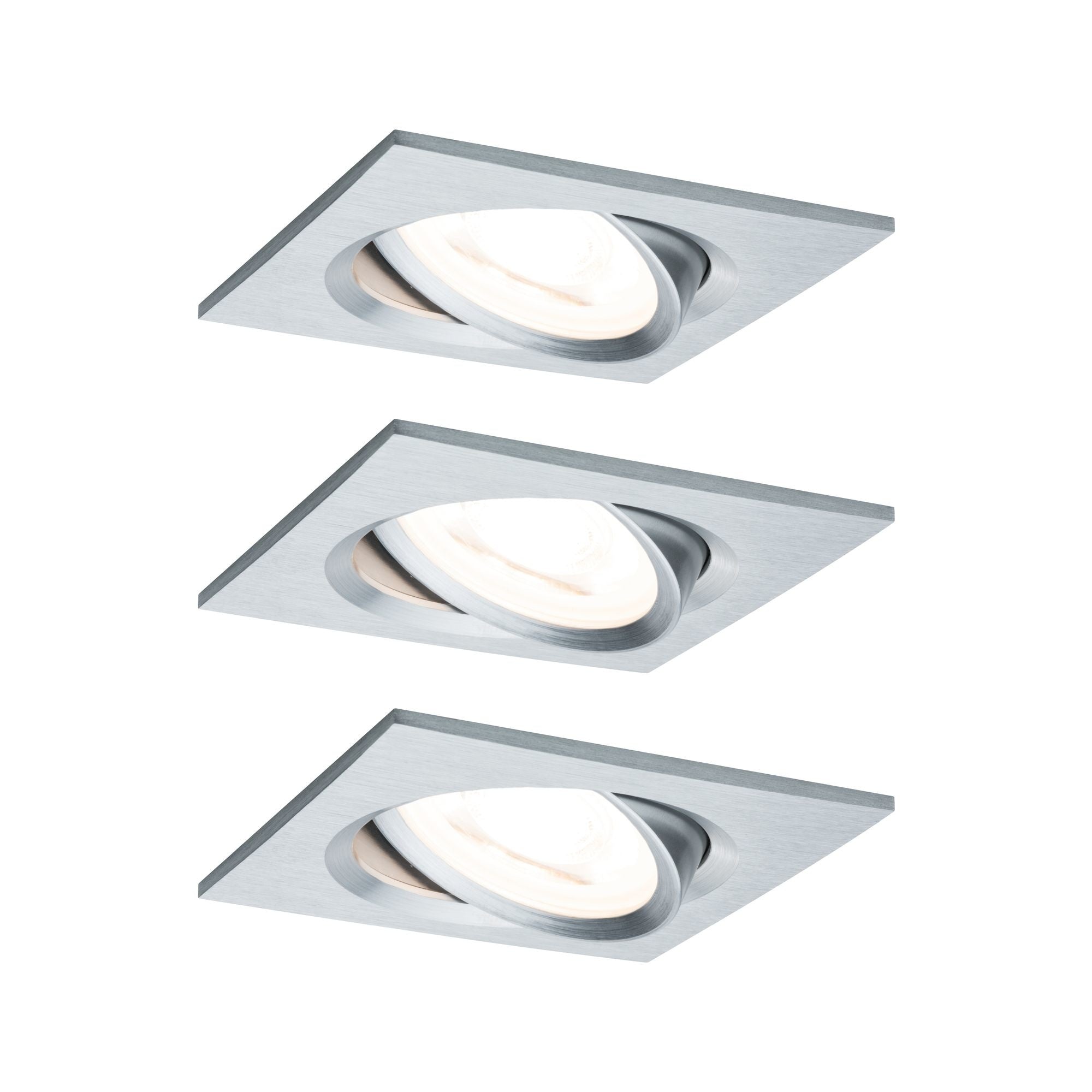 EBL Set Nova Coin eckig schwenkbar LED3x6,5W 2700K 230V Alu ged/Alu