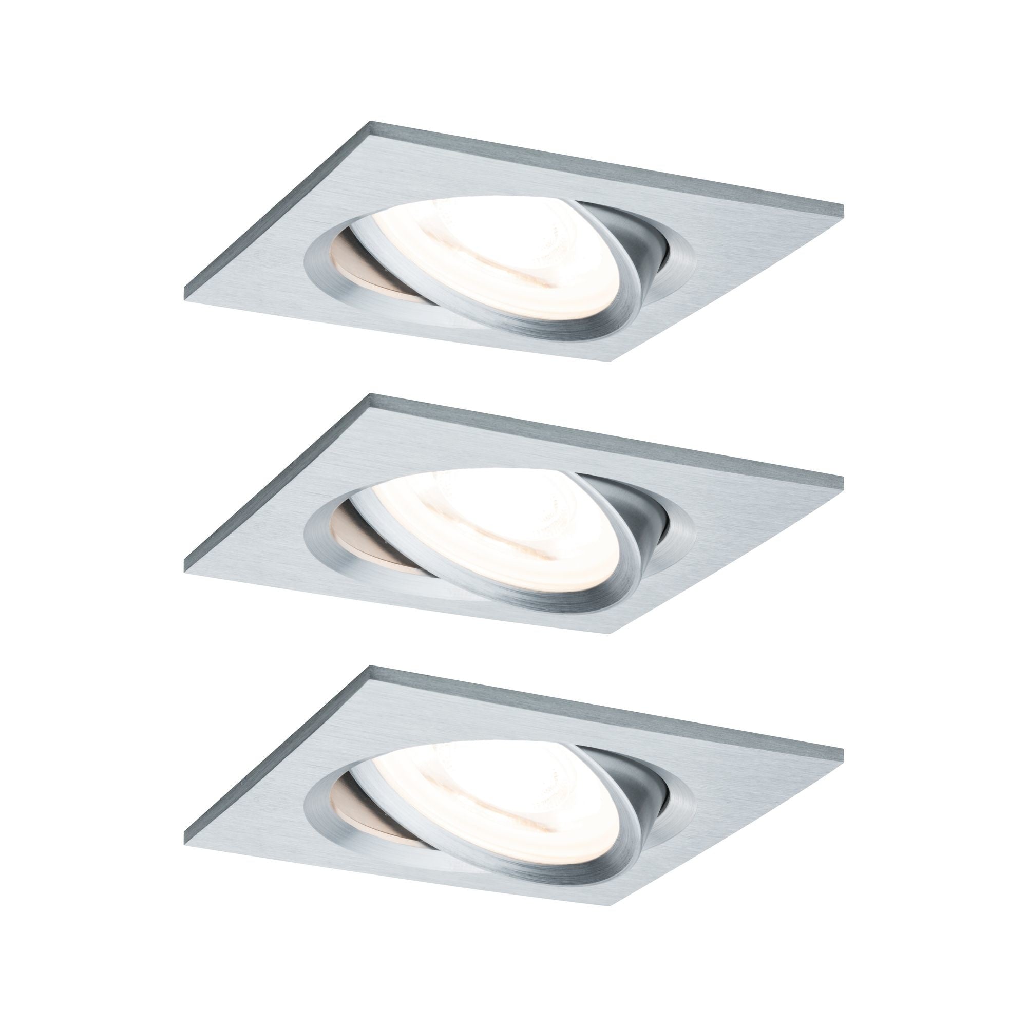 EBL Set Nova eckig schw LED 3-stepdim3x6,5W 230V GU10 51mm Alu ged/Alu