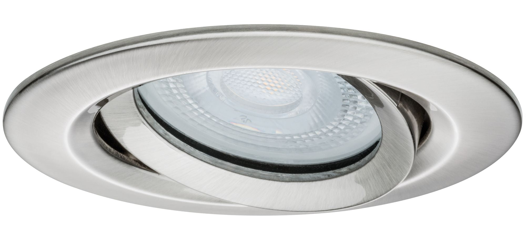 LED Einbauleuchte Nova Plus  Einzelleuchte schwenkbar IP65 rund 93mm 30° GU10 6W 470lm 230V dimmbar 4000K Eisen gebürstet