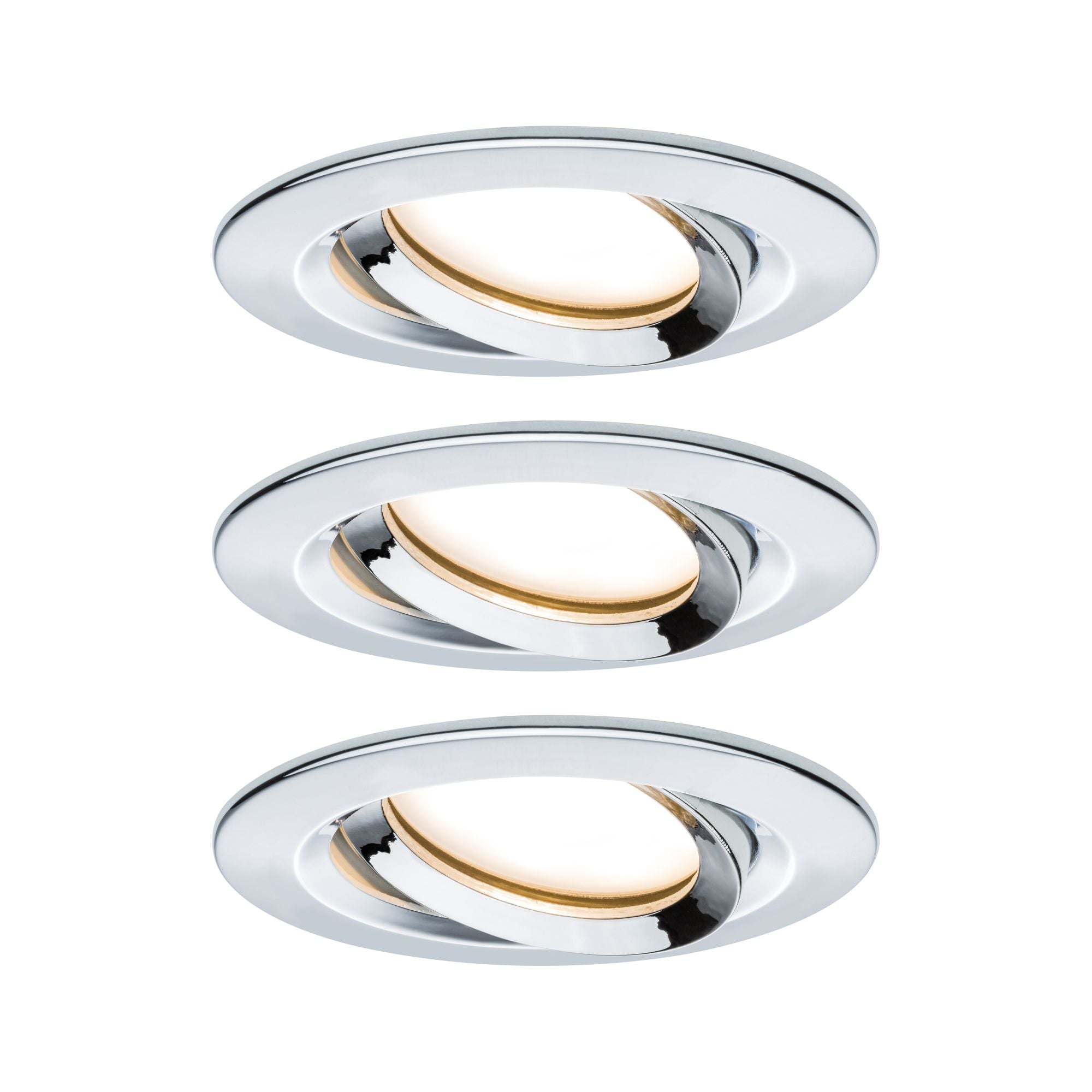 LED Einbauleuchte Nova Plus Coin Basisset schwenkbar IP65 rund 93mm 30° Coin 3x6W 3x470lm 230V dimmbar 2700K Chrom