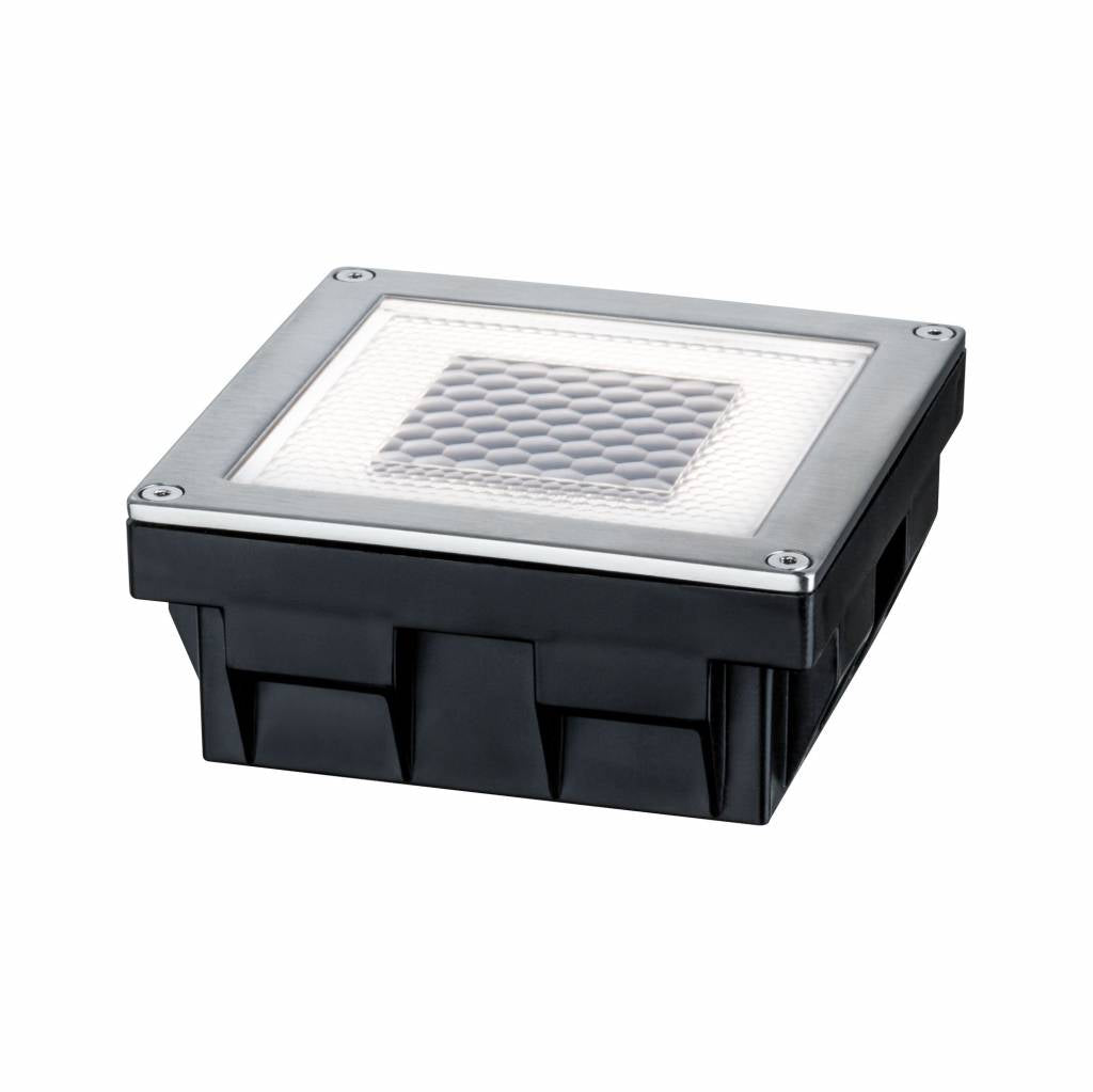 Bodeneinbauleuchten-Set Solar Cube LED Edelstahl, 1er Set 