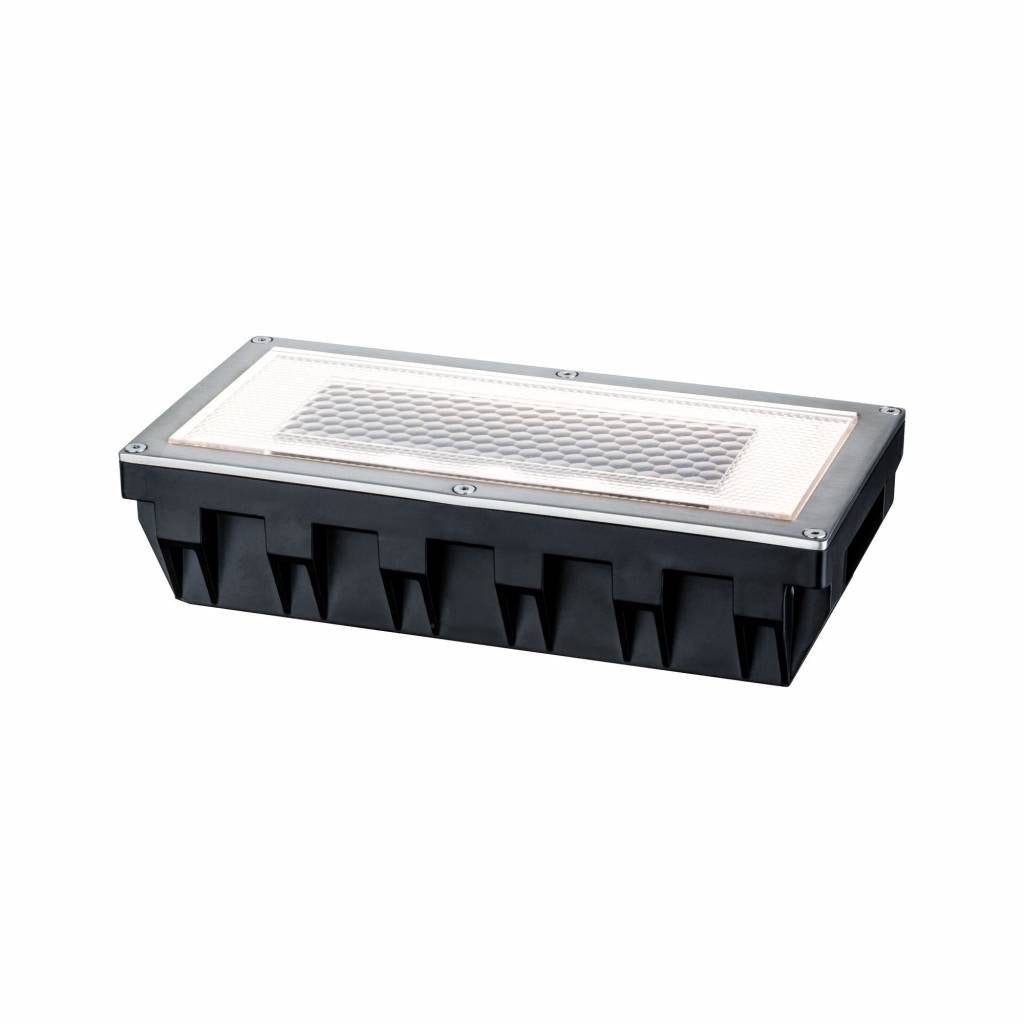 Bodeneinbauleuchten-Set Solar Box LED Edelstahl, 1er Set 