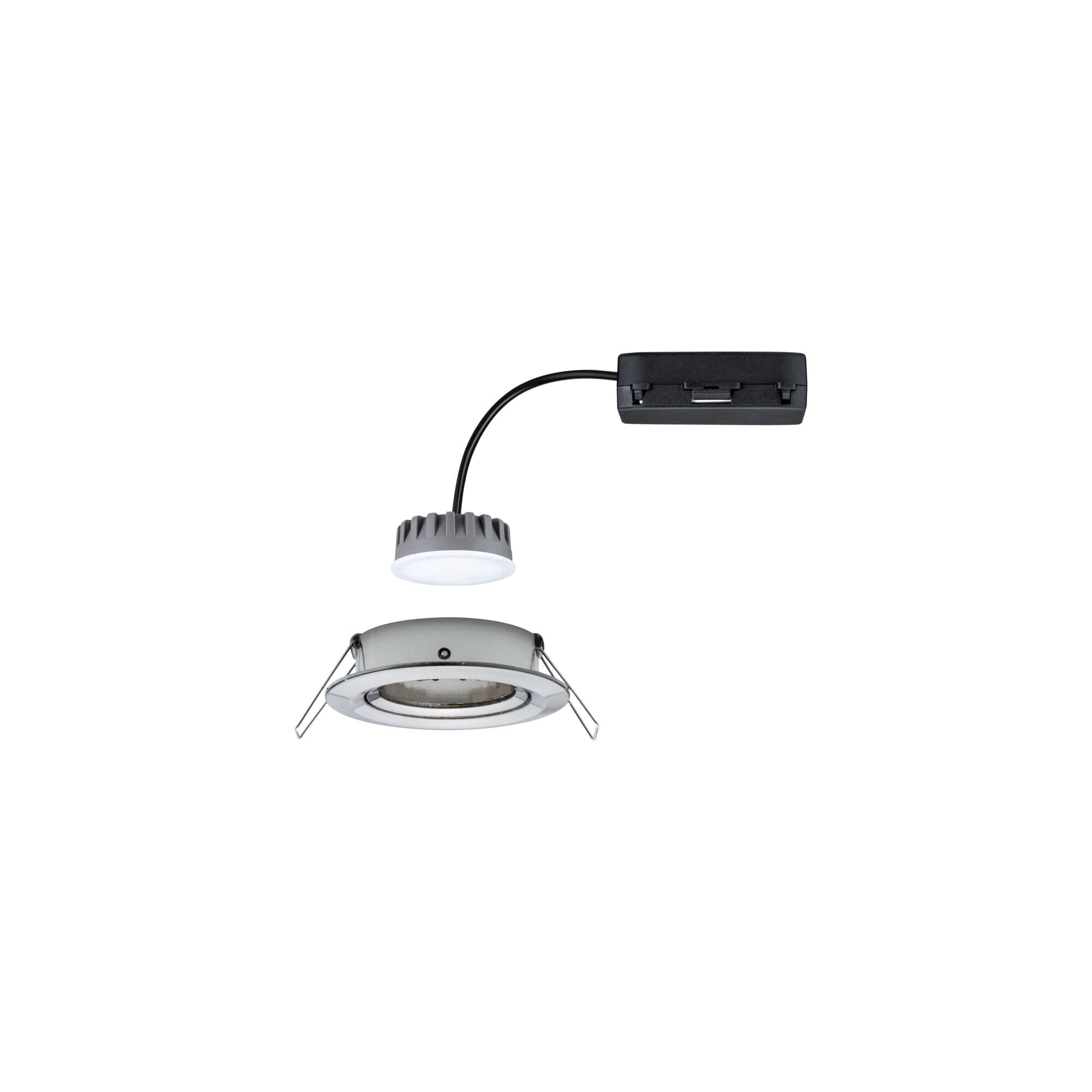 LED Einbauleuchte Nova Plus Coin Einzelleuchte schwenkbar rund 84mm 50° Coin 6W 470lm 230V dimmbar 2700K Eisen gebürstet