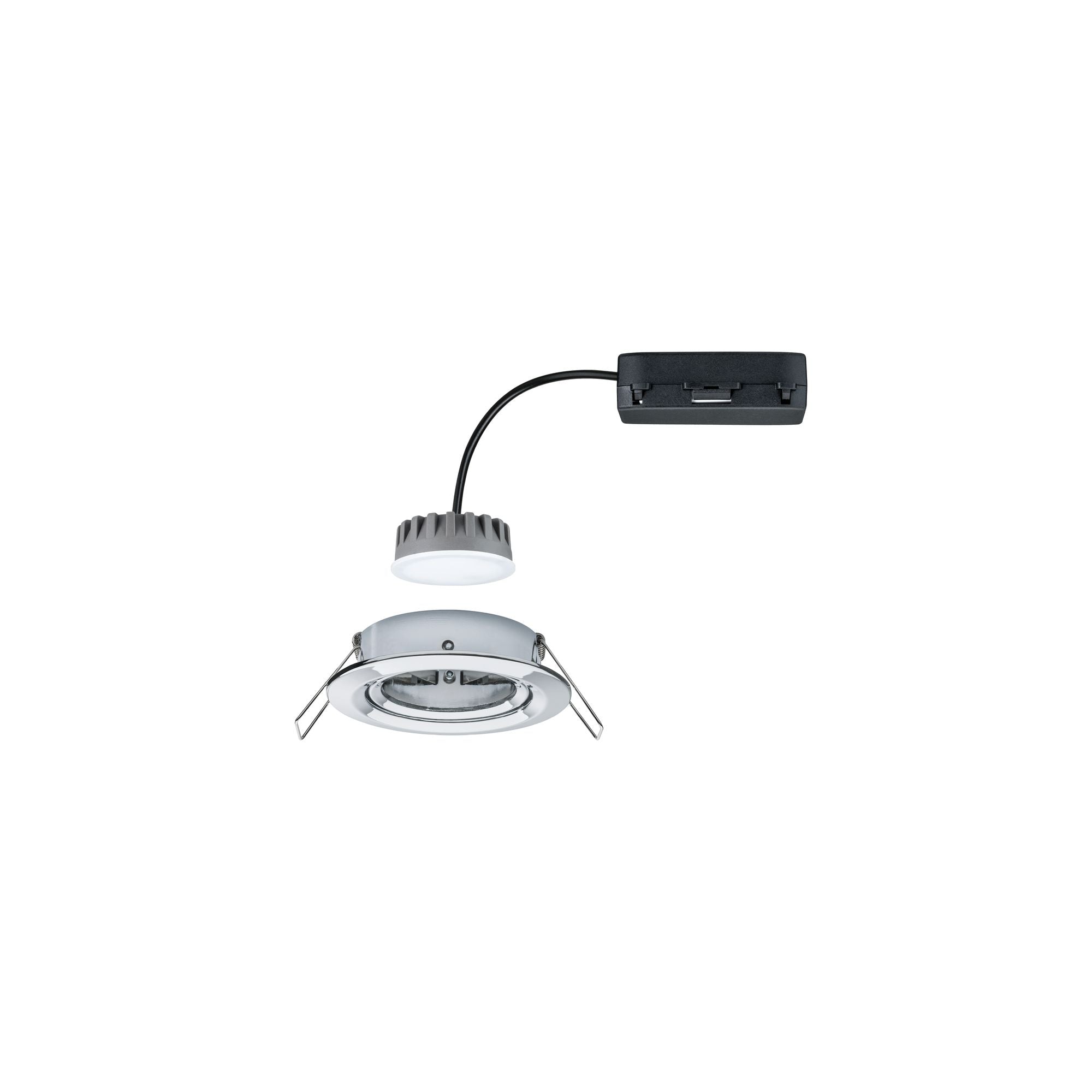 LED Einbauleuchte Nova Plus Coin Einzelleuchte schwenkbar rund 84mm 50° Coin 6W 470lm 230V dimmbar 2700K Chrom