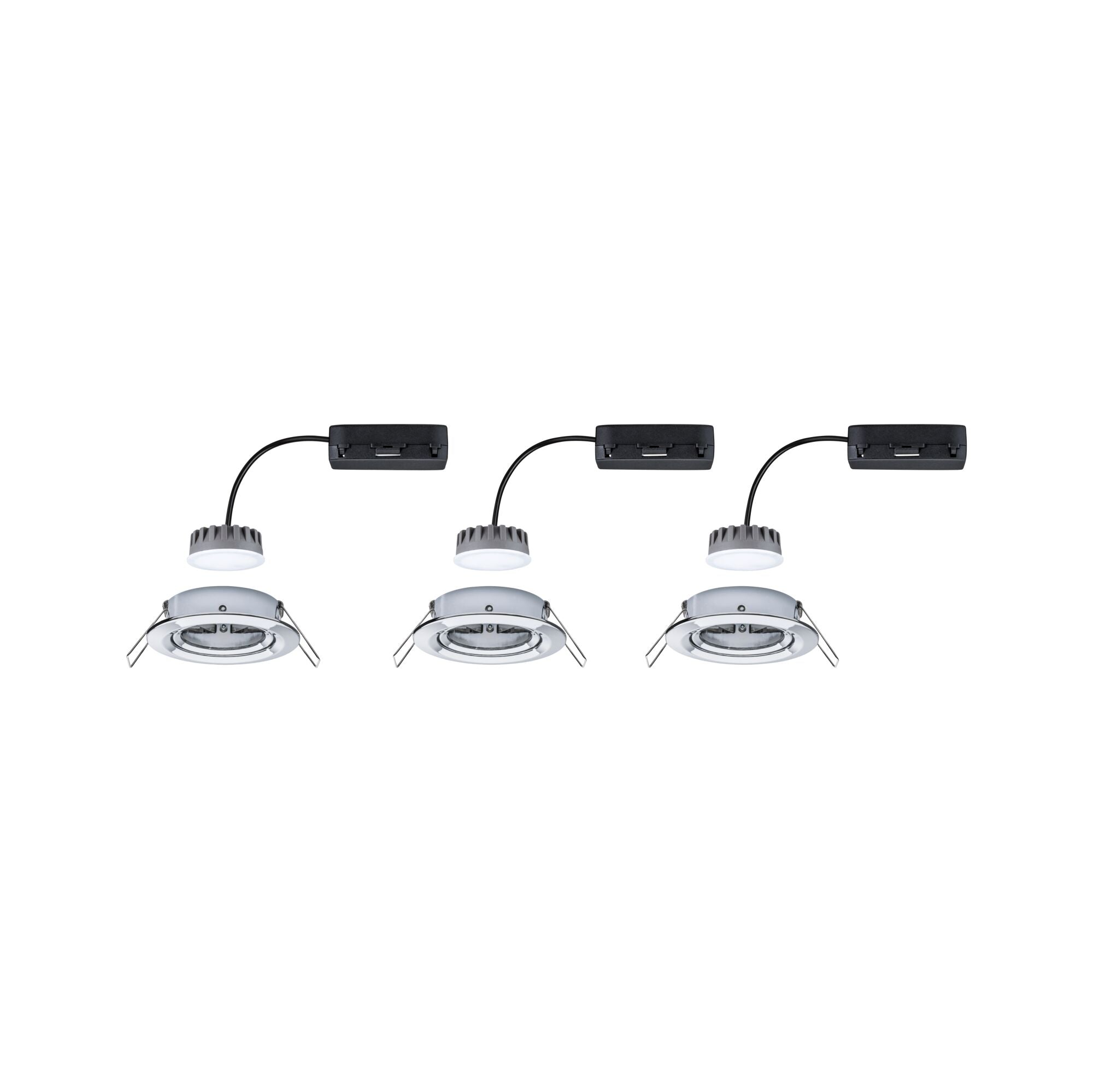 LED Einbauleuchte Nova Plus Coin Basisset schwenkbar rund 84mm 50° Coin 3x6W 3x470lm 230V dimmbar 2700K Chrom