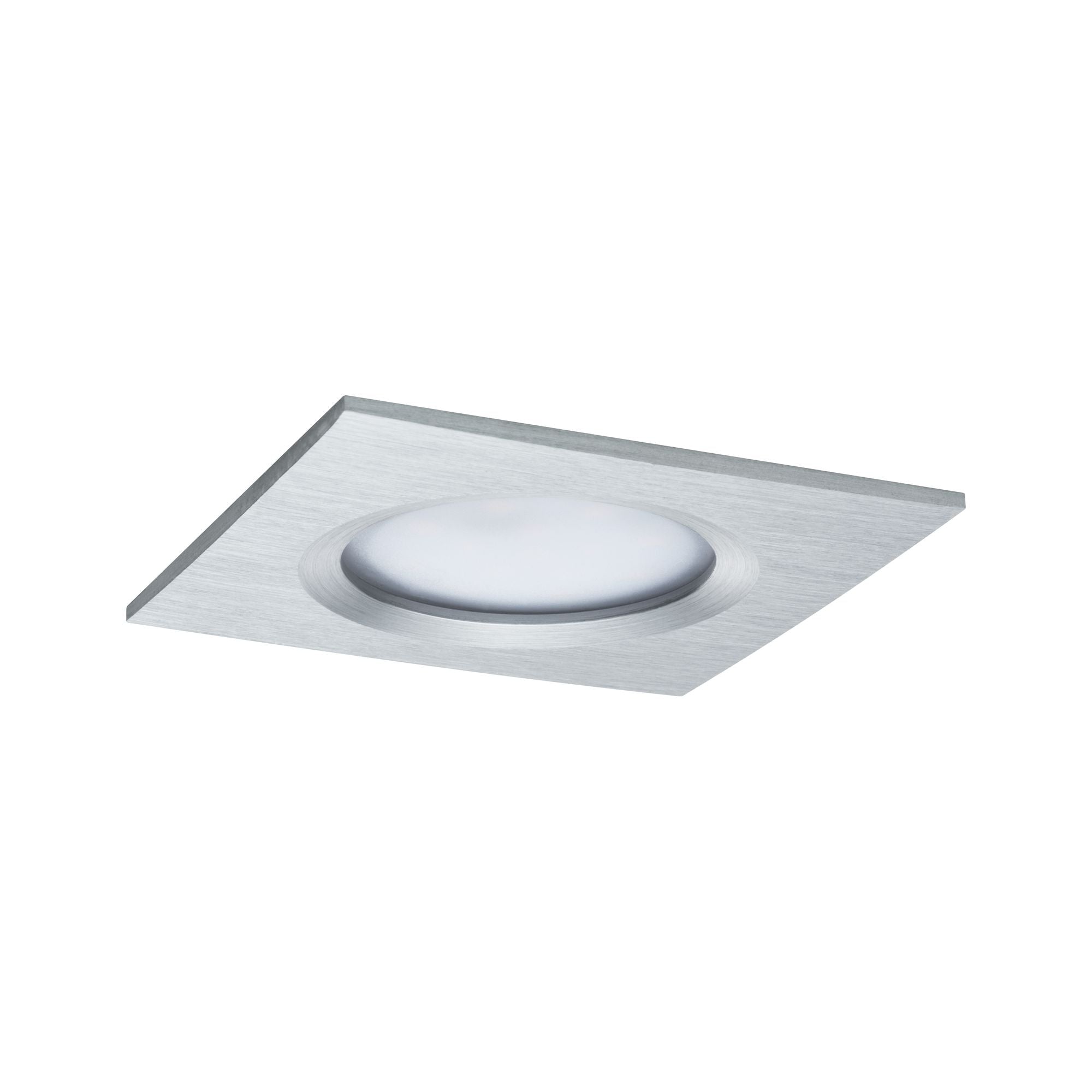 LED Einbauleuchte Nova Plus Coin Basisset starr IP44 eckig 78x78mm Coin 3x6W 3x470lm 230V dimmbar 2700K Alu gedreht