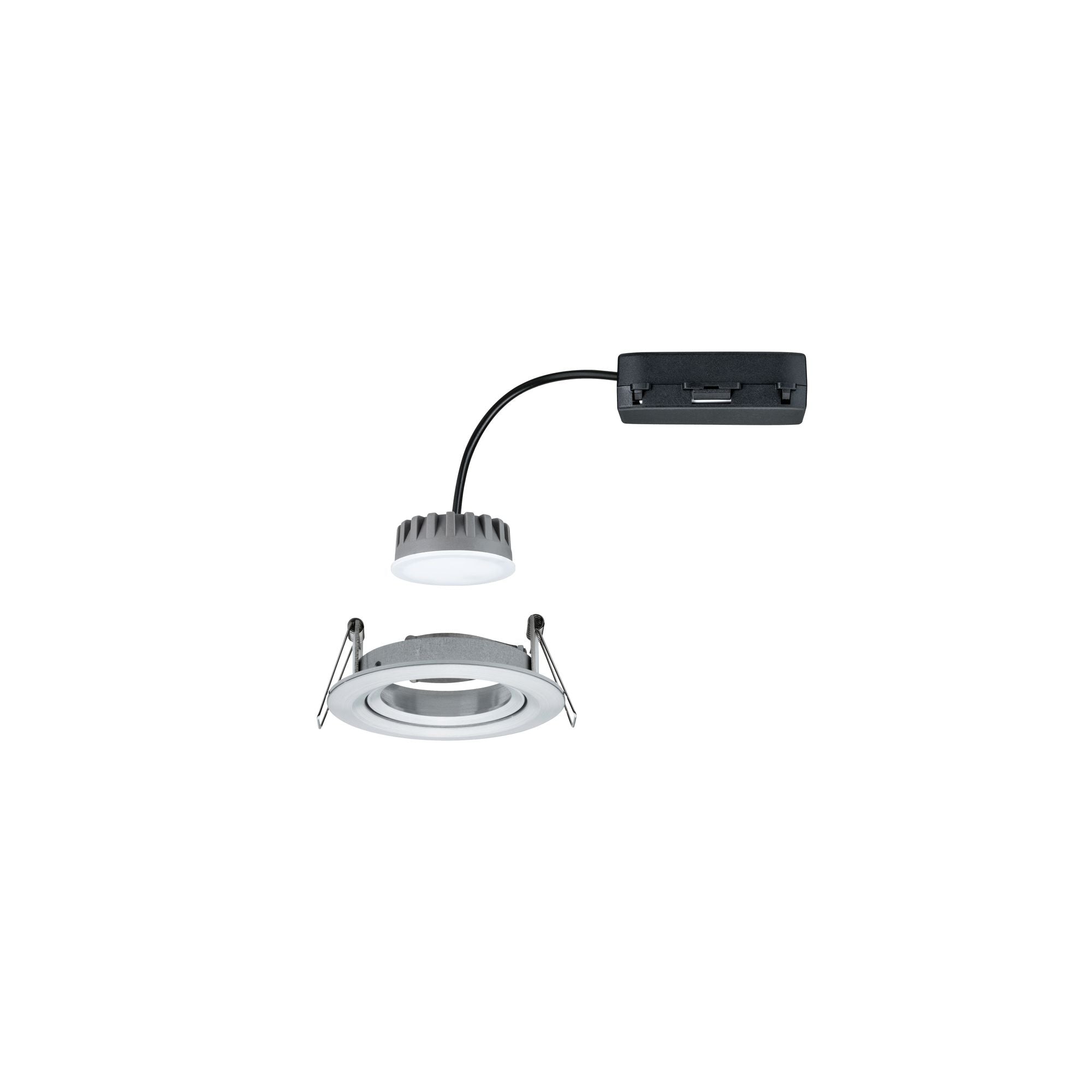 LED Einbauleuchte Nova Plus Coin Einzelleuchte schwenkbar rund 84mm 50° Coin 6W 470lm 230V dimmbar 2700K Alu gedreht