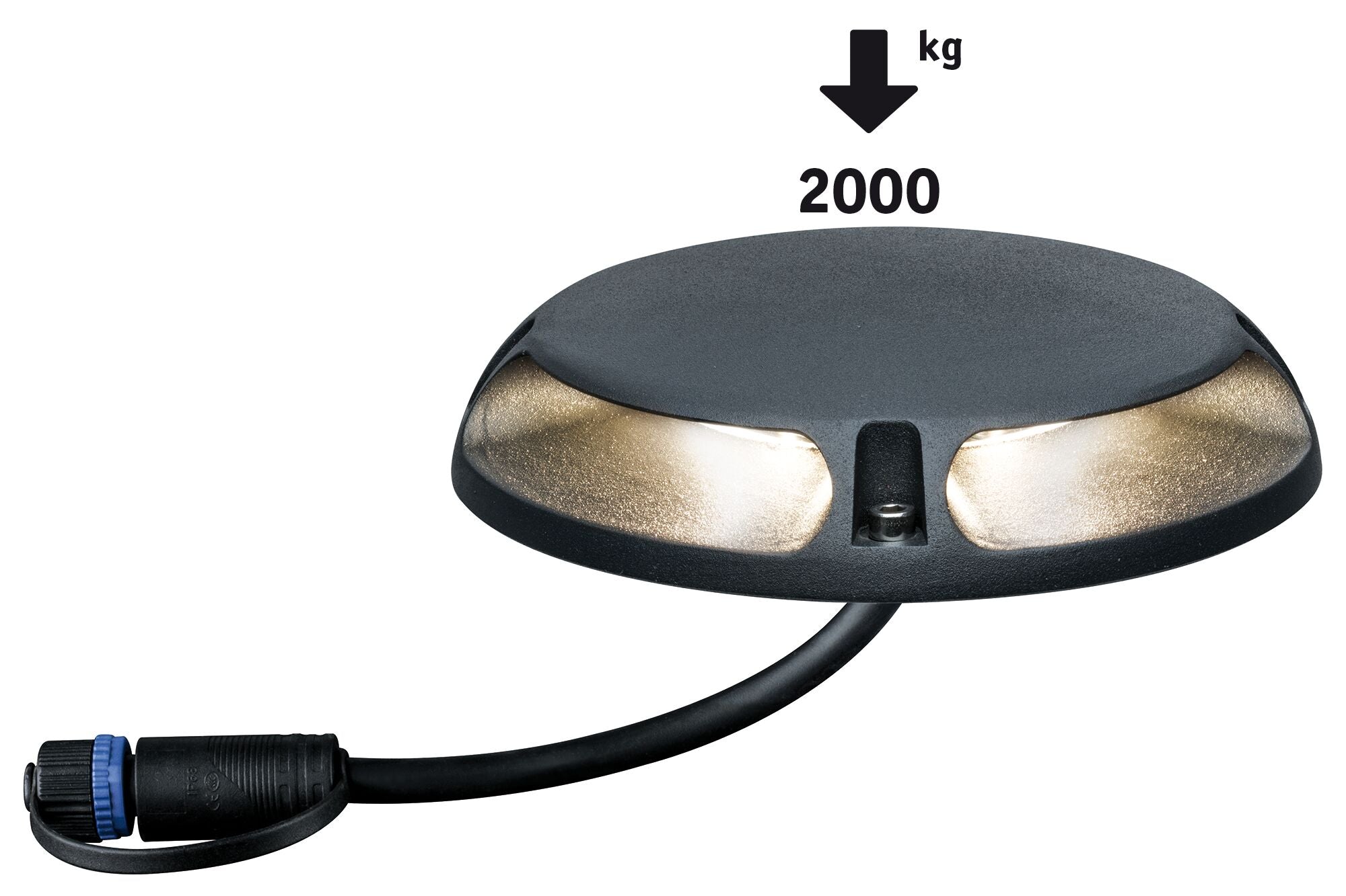 Plug & Shine Warmweiß  Einzelspot Zweifacher Lichtaustritt, 180° IP67 3000K 2x3,3W Anthrazit