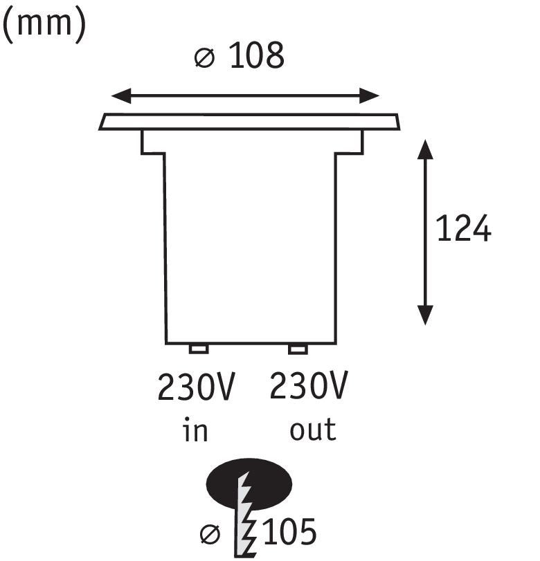 Special Line Außeneinbauleuchte IP67 rund 108mm max. 10W 230V Edelstahl Metall 