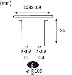 LED Bodeneinbauleuchte LED Bodeneinbauleuchte IP67 eckig 108x108mm 3000K 3,5W 230lm 230V Edelstahl Metall