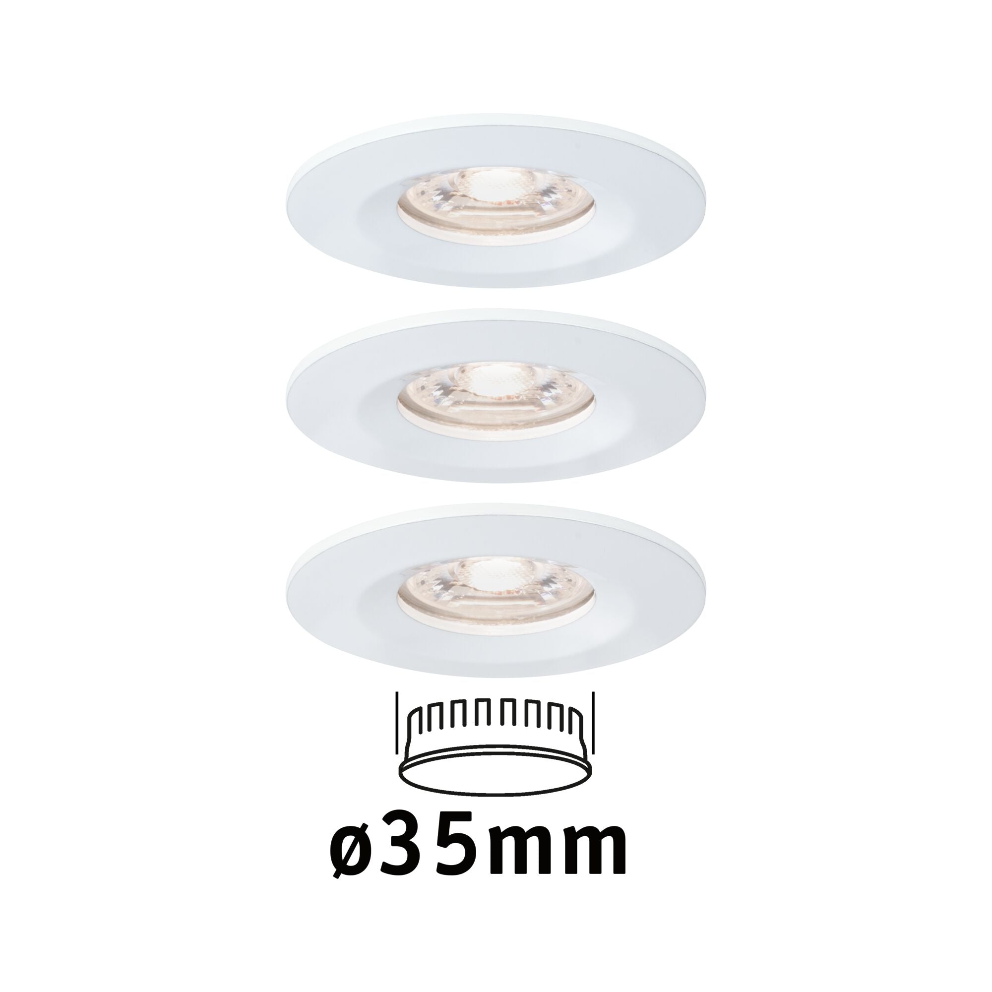 LED Einbauleuchte Nova Mini Coin Basisset starr IP44 rund 65mm Coin 3x4W 3x310lm 230V 2700K Weiß matt