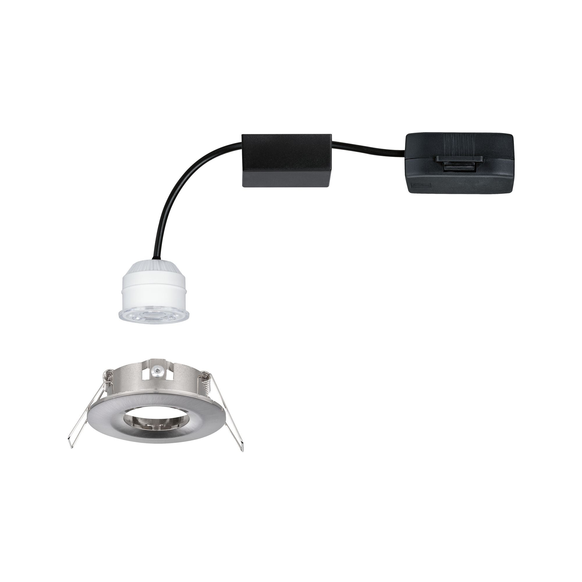 LED Einbauleuchte Nova Mini Coin Einzelleuchte starr IP44 rund 65mm Coin 4W 310lm 230V 2700K Eisen gebürstet