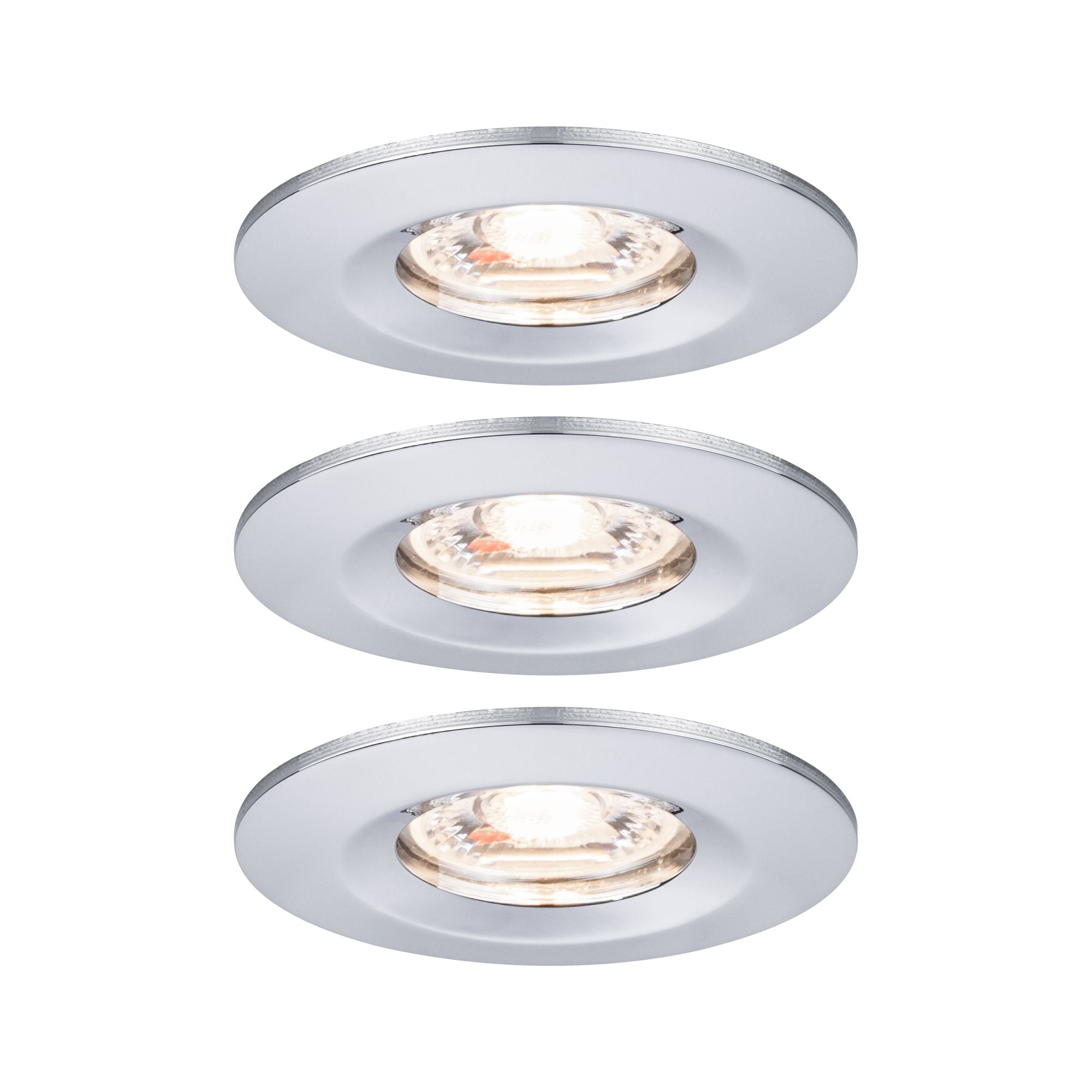 LED Einbauleuchte Nova Mini Coin Basisset starr IP44 rund 65mm Coin 3x4W 3x310lm 230V 2700K Chrom