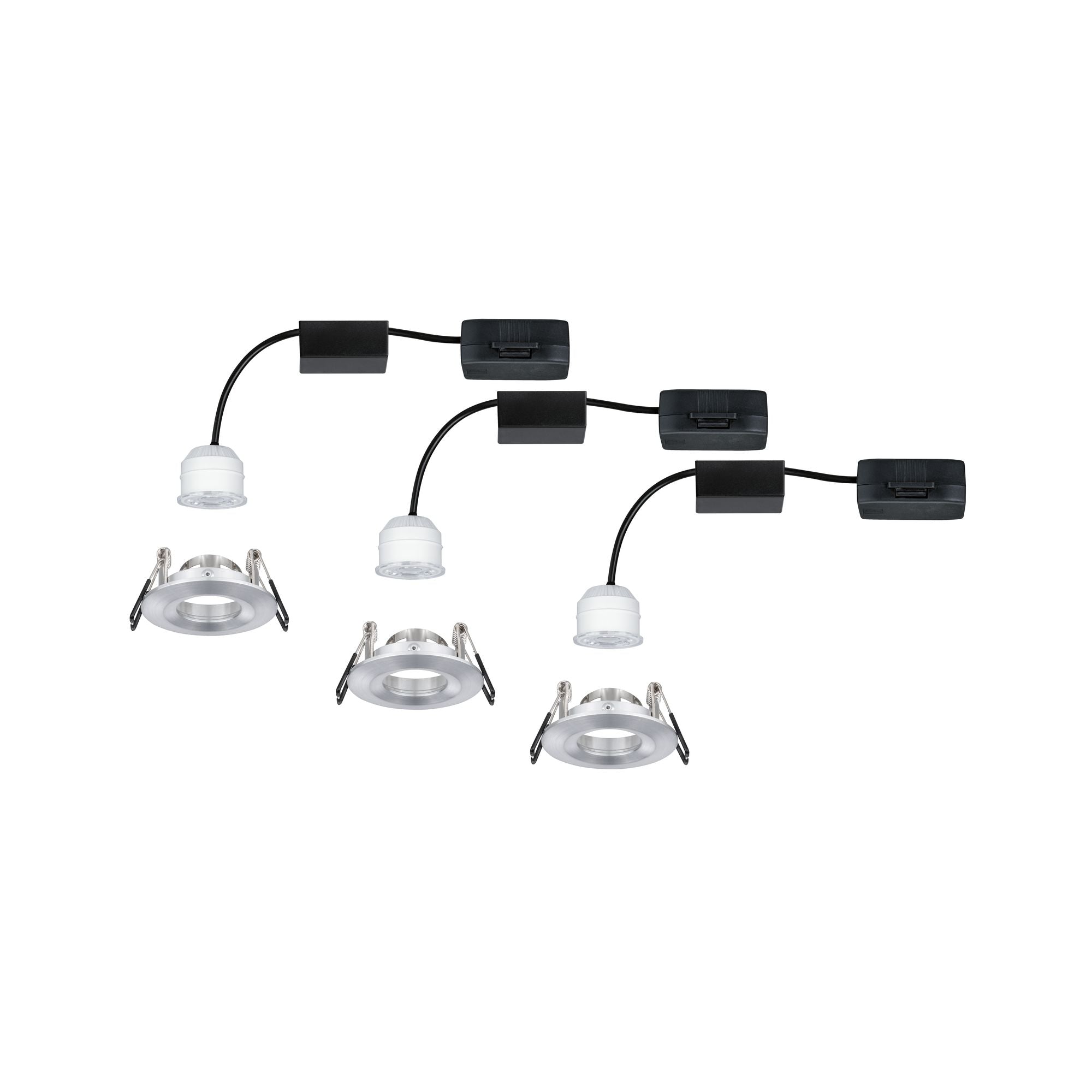 LED Einbauleuchte Nova Mini Coin Basisset starr IP44 rund 65mm Coin 3x4W 3x310lm 230V 2700K Alu gedreht