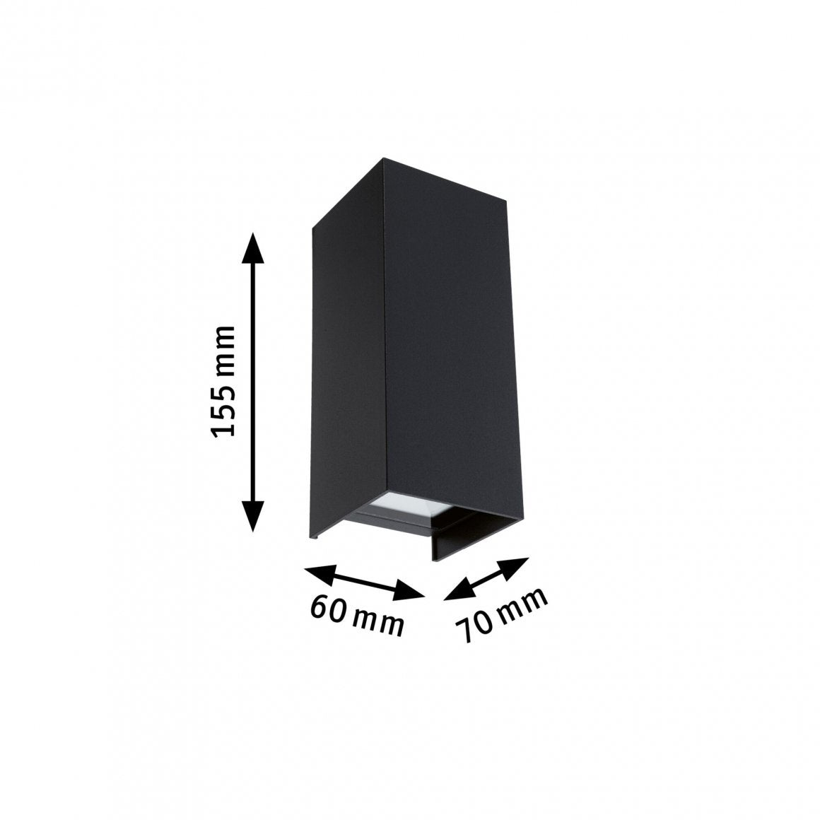  LED Außenwandleuchte Flame  IP44 eckig 65x70mm 3000K 2x2,8W 2x290lm 230V Anthrazit Aluminium