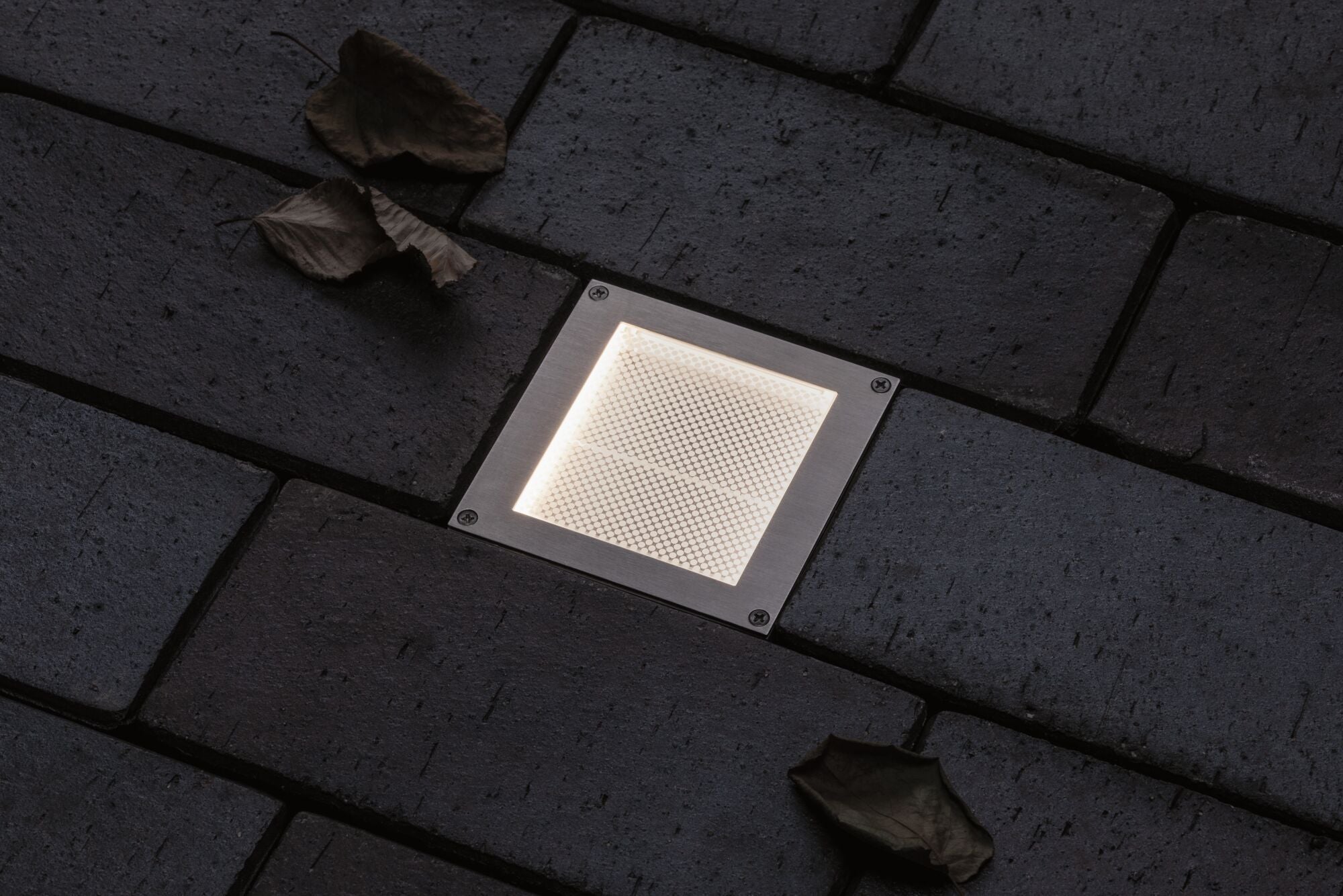 LED Bodeneinbauleuchte Brick  Bewegungsmelder IP67 100x100mm 3000K 0,8W 25lm 230V Alu/Grau Metall/Edelstahl