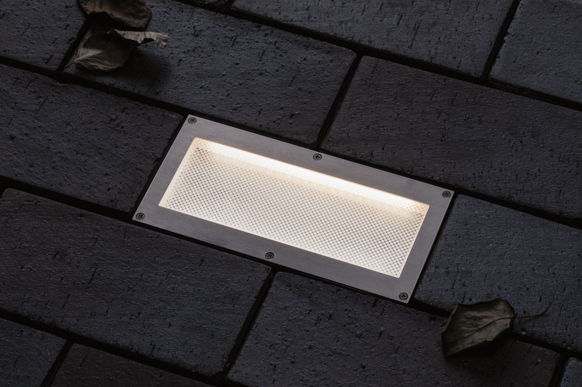 LED Bodeneinbauleuchte Brick  Bewegungsmelder IP67 200x100mm 3000K 1,6W 50lm 230V Alu/Grau Metall/Edelstahl