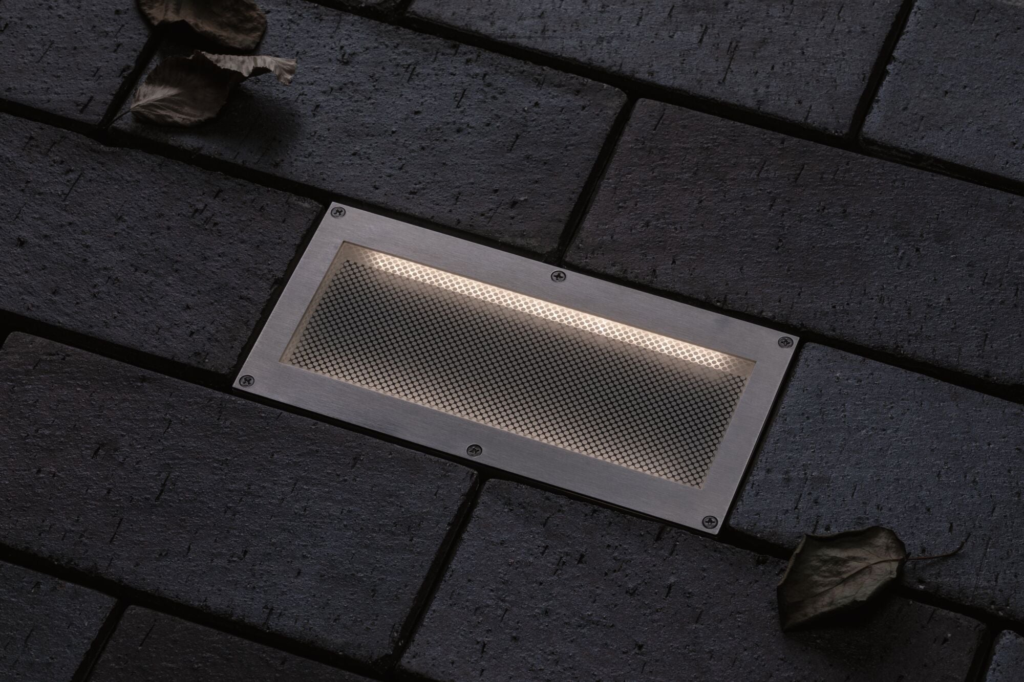 LED Bodeneinbauleuchte Brick  Bewegungsmelder IP67 200x100mm 3000K 1,6W 50lm 230V Alu/Grau Metall/Edelstahl