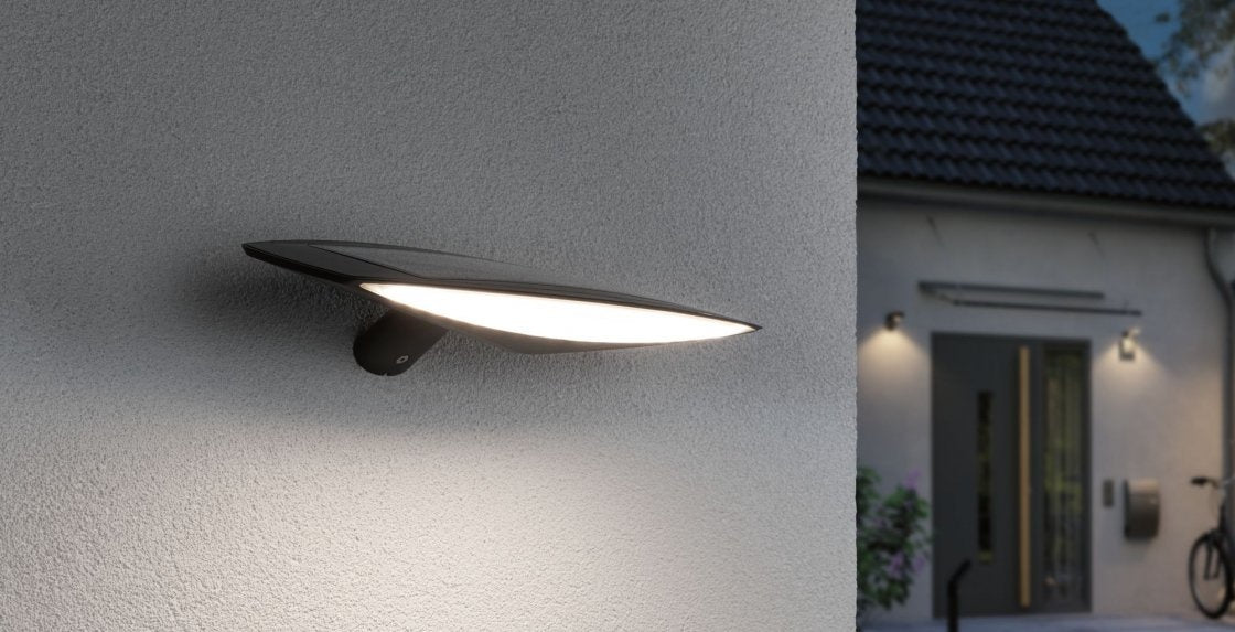  Solar LED Außenwandleuchte Kiran Bewegungsmelder  IP44 3000K 280lm Anthrazit