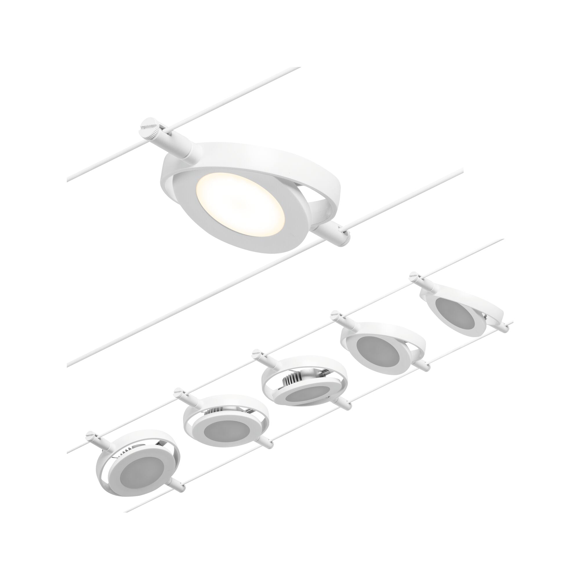 CorDuo RoundMac  Basisset 5x200lm 5x4,5W 3000K 230/12V Weiß/Chrom