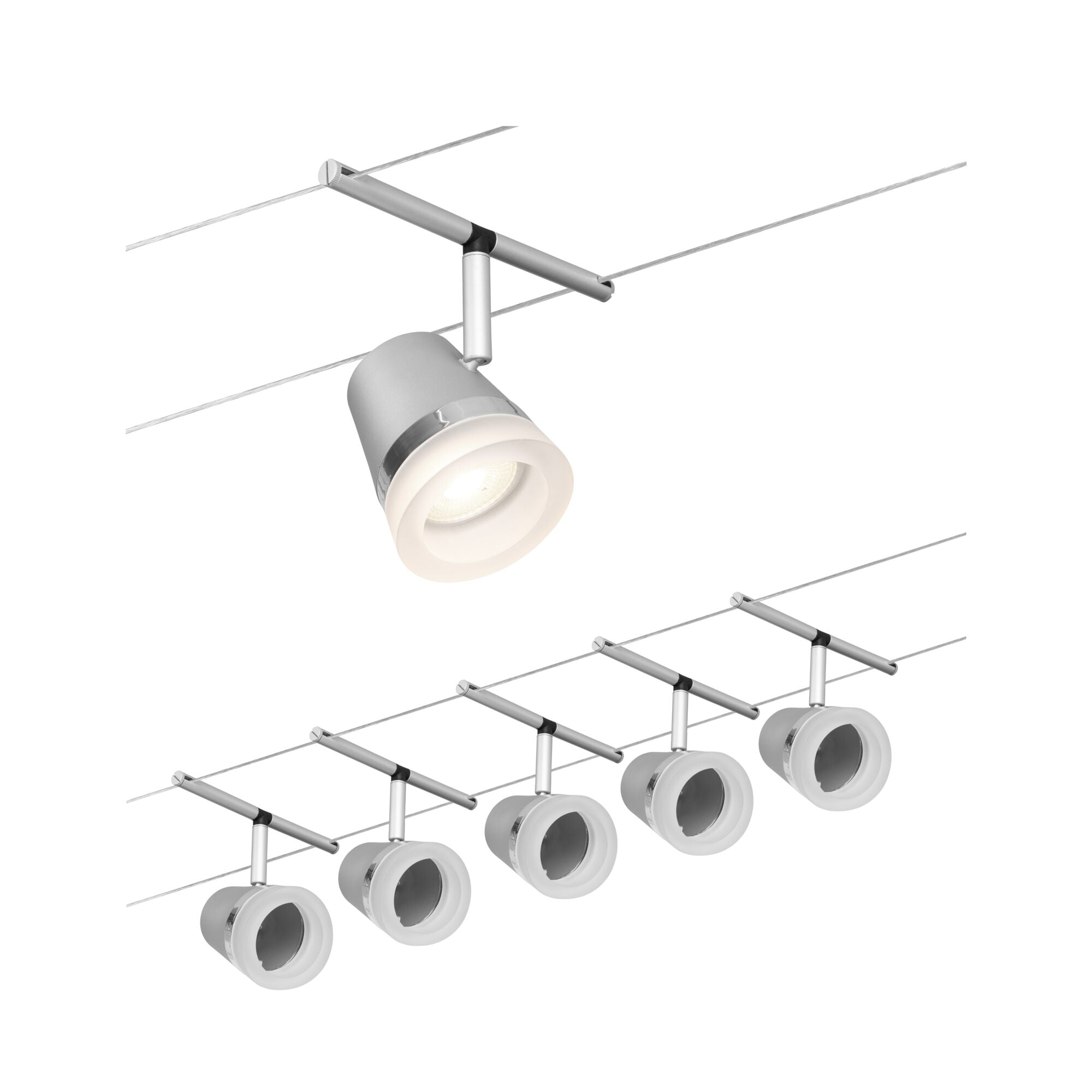 CorDuo Cone  Basisset GU5,3 max. 5x10W 230/12V Chrom matt/Chrom