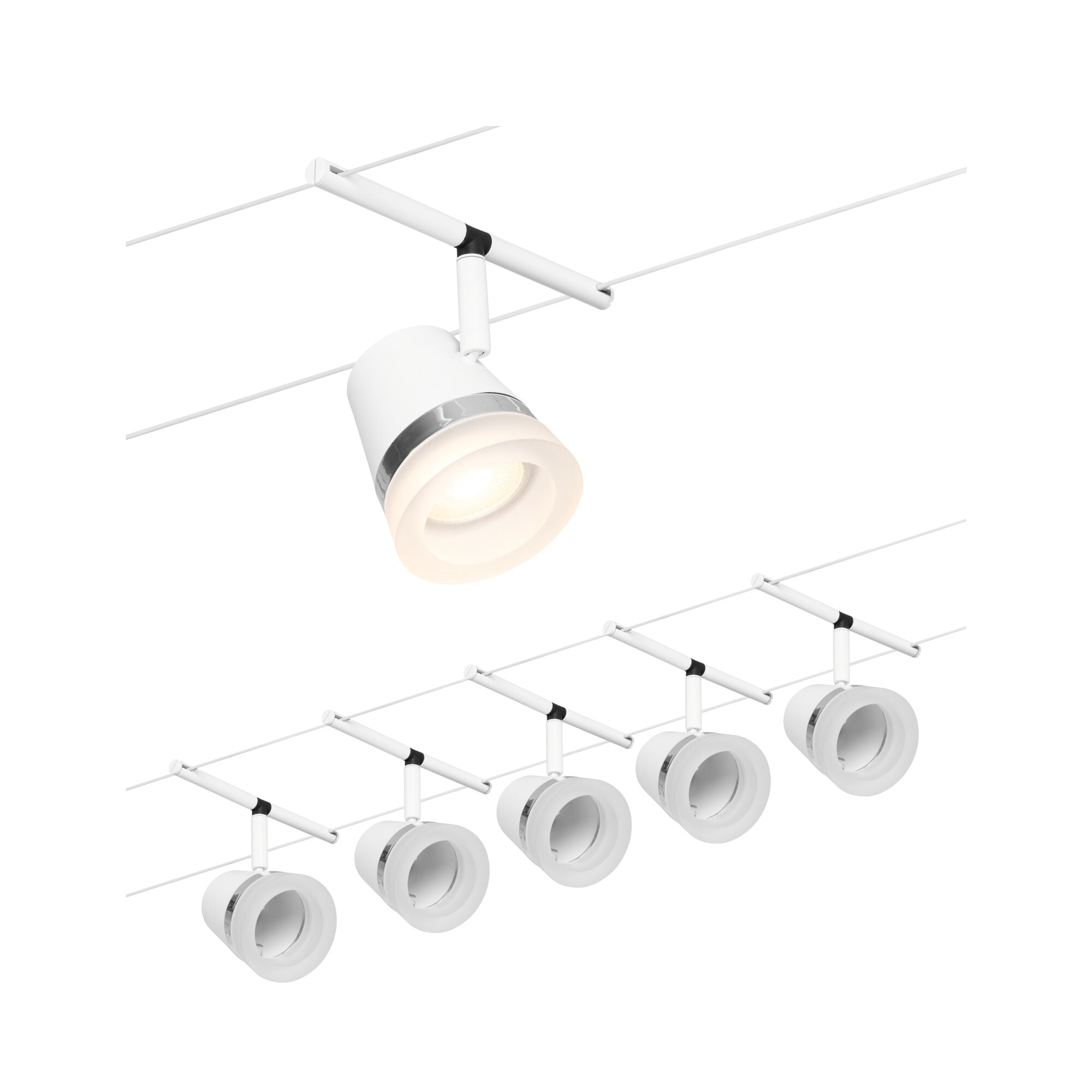 CorDuo Cone  Basisset GU5,3 max. 5x10W 230/12V Weiß matt/Chrom