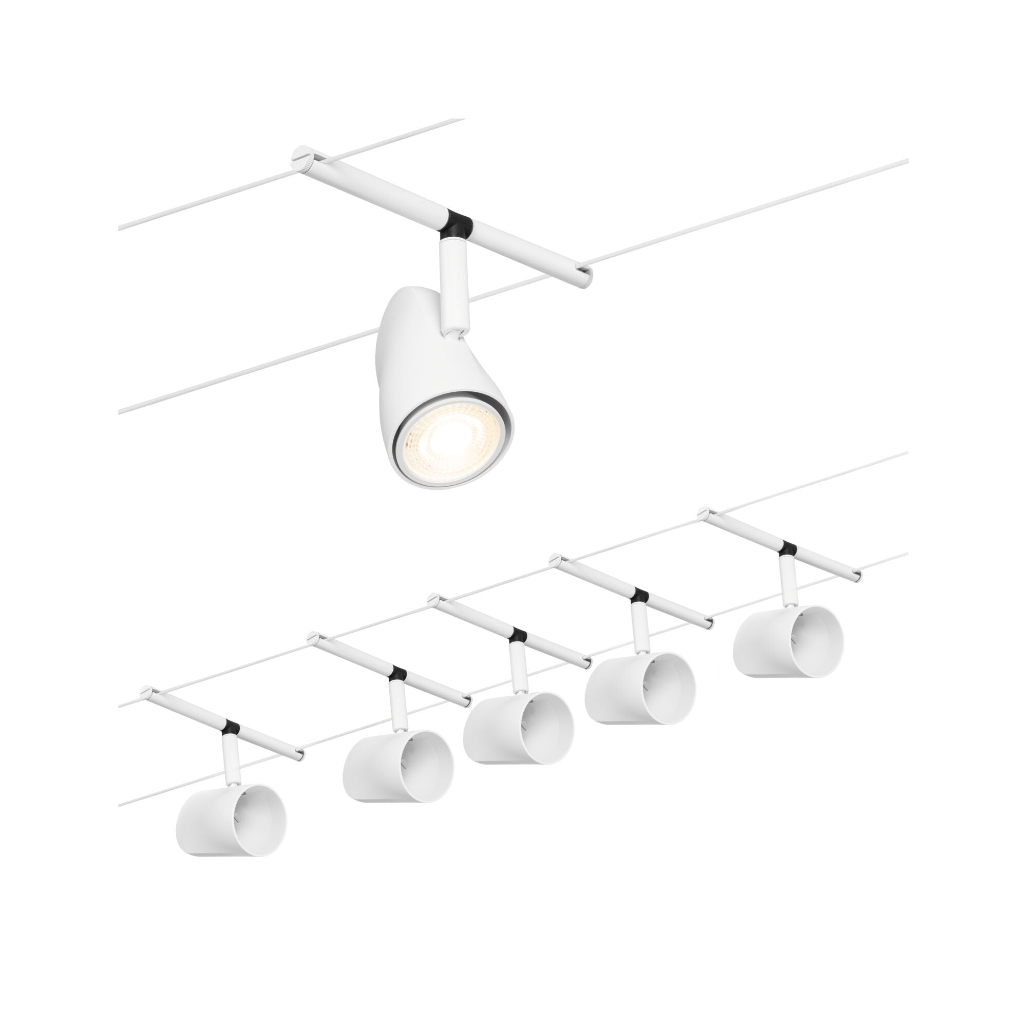 CorDuo Cup  Basisset GU5,3 max. 5x10W 230/12V Weiß matt/Chrom