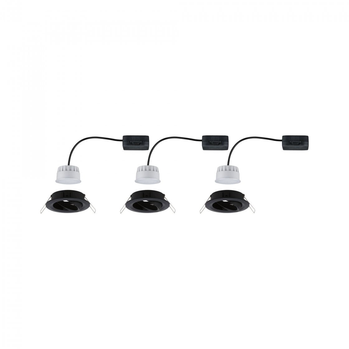  LED Einbauleuchte Nova Coin Basisset schwenkbar  rund 84mm 50° Coin 3x6,5W 3x460lm 230V 2700K Schwarz matt