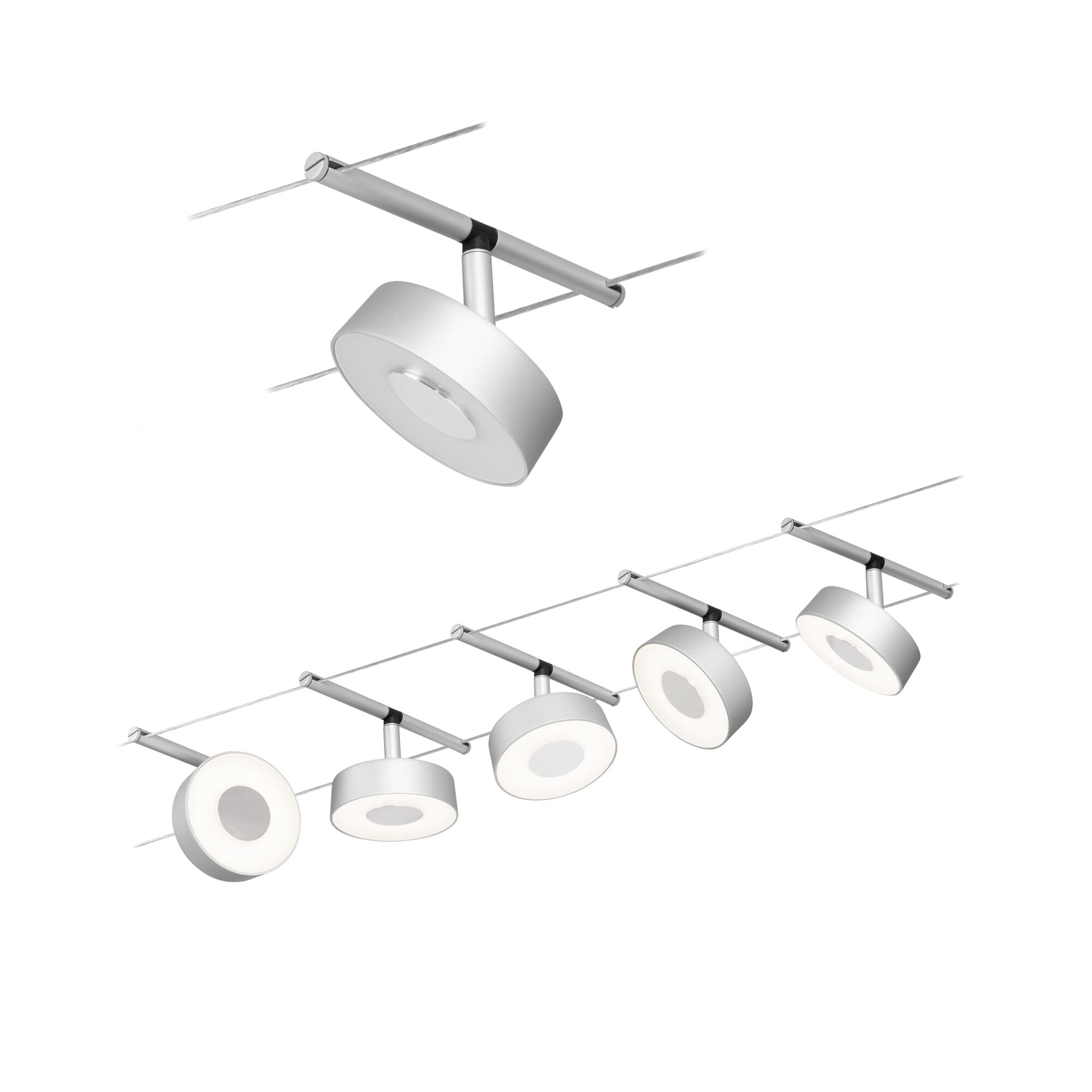 CorDuo Circle  Basisset 5x180lm 5x5W 3000K 230/12V Chrom matt