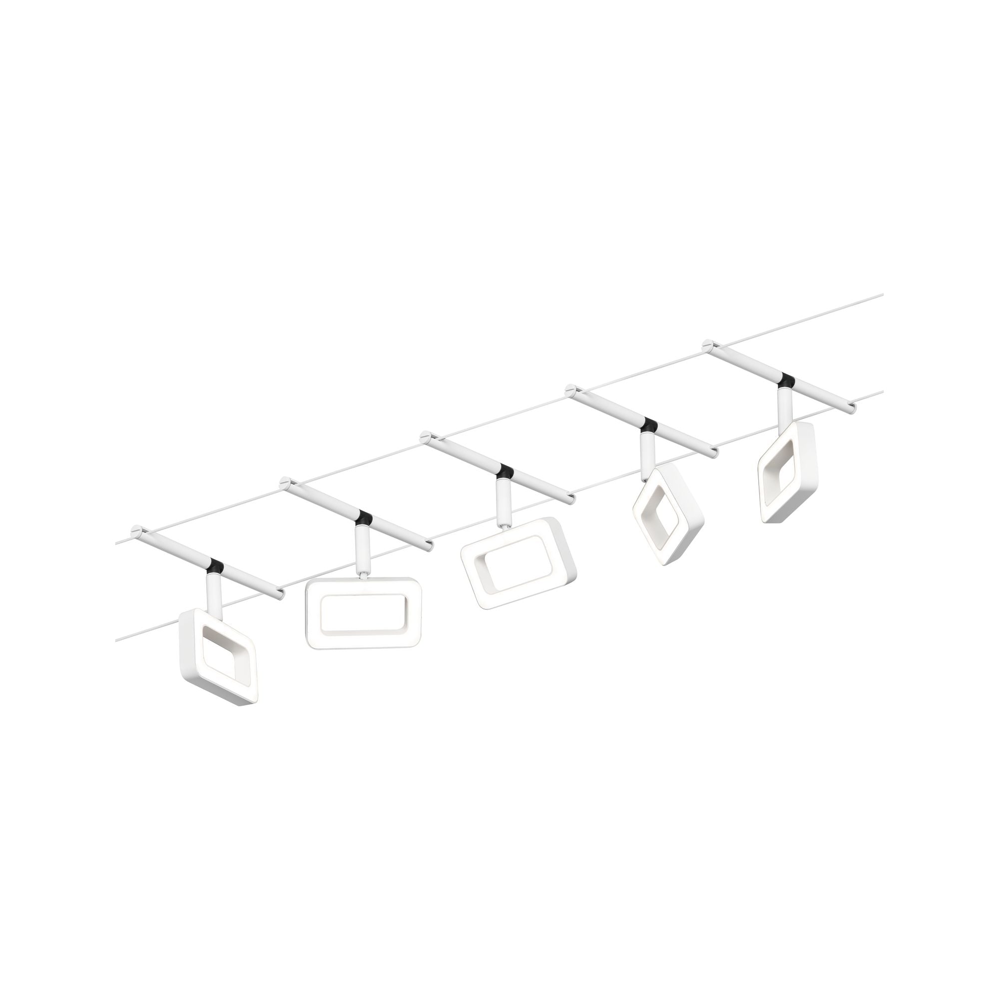 CorDuo Frame  Basisset 5x280lm 5x4,8W 3000K 230/12V Weiß matt/Chrom