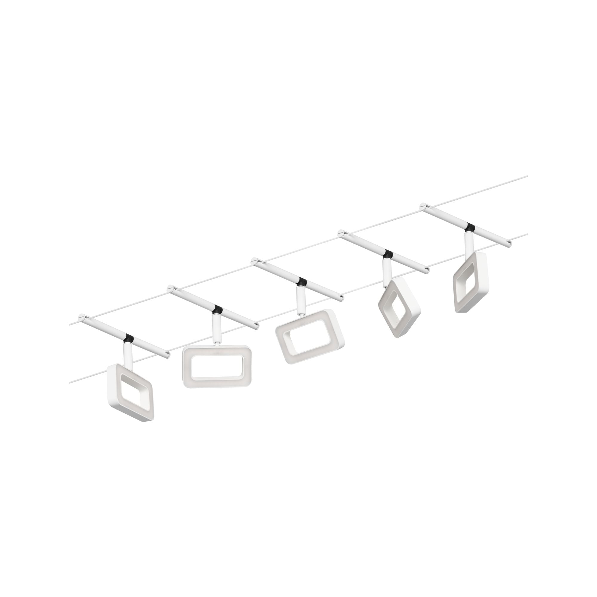 CorDuo Frame  Basisset 5x280lm 5x4,8W 3000K 230/12V Weiß matt/Chrom