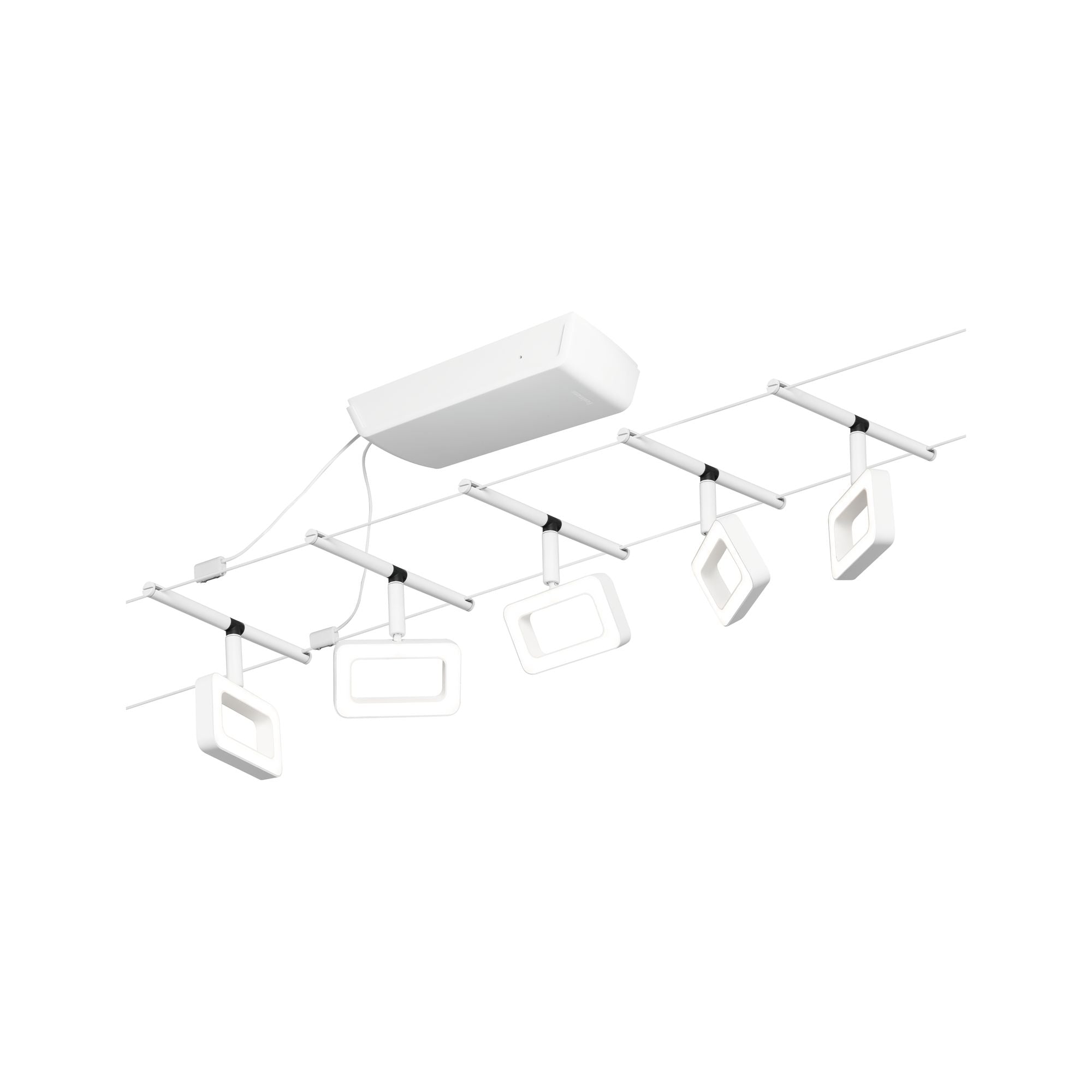 CorDuo Frame  Basisset 5x280lm 5x4,8W 3000K 230/12V Weiß matt/Chrom