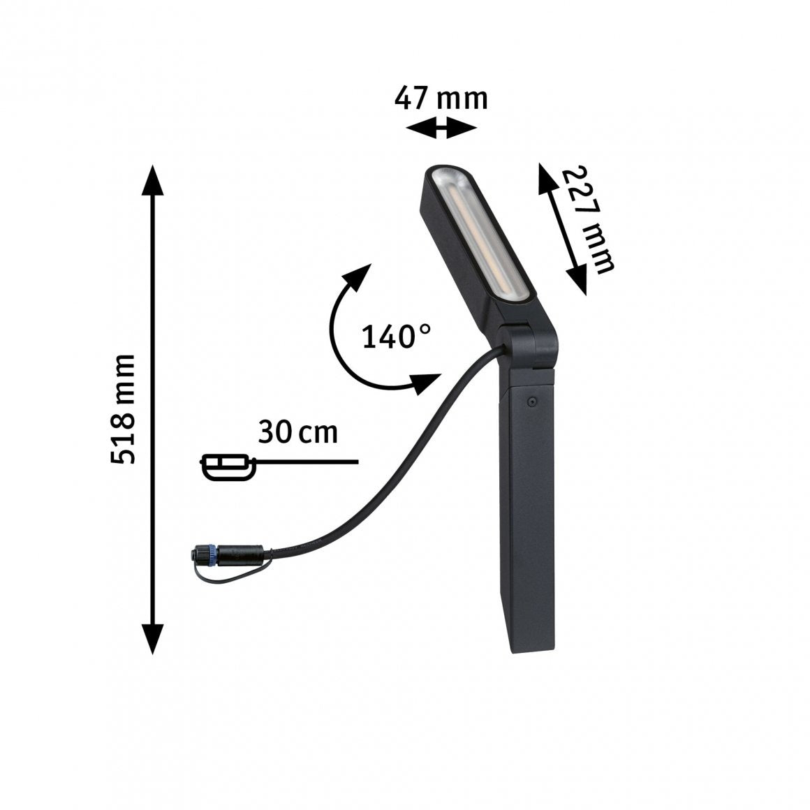  Plug & Shine LED Spot Ito  IP65 3000K 6W Anthrazit