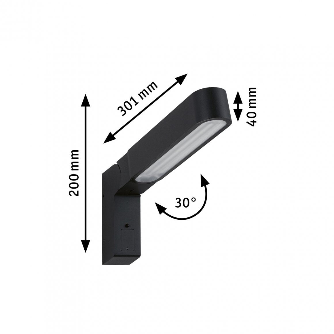  House LED Außenwandleuchte Ito Bewegungsmelder Vertikale Ausrichtung  IP44 47x301mm 3000K 6W 450lm 230V 65° Anthrazit Metall/Kunststoff