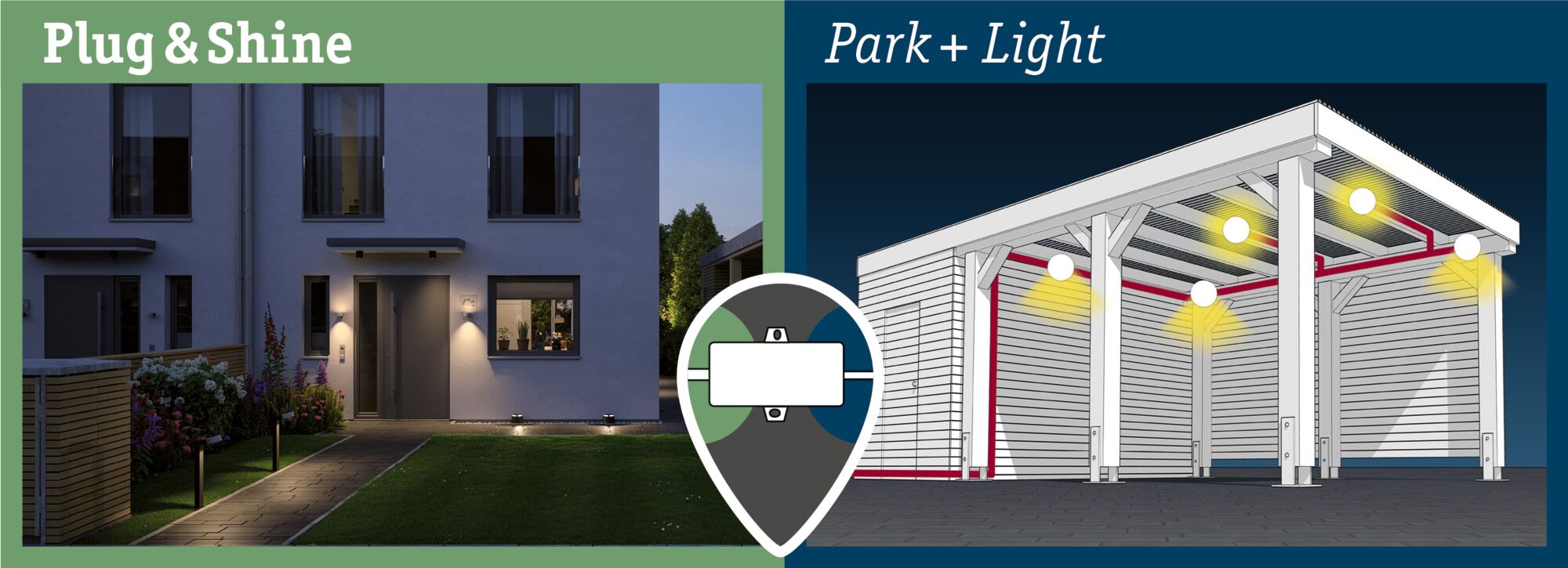 Park + Light 24V-12V IP67 Schwarz