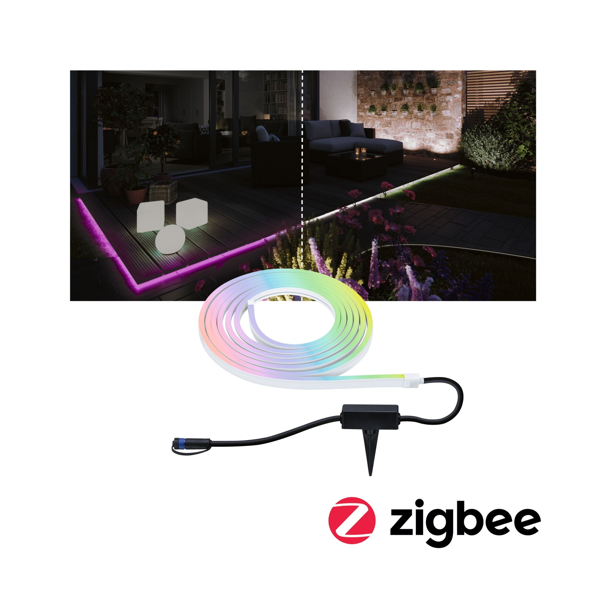 Plug & Shine Smooth  Einzelstripe IP67 RGBW+ 22W Weiß