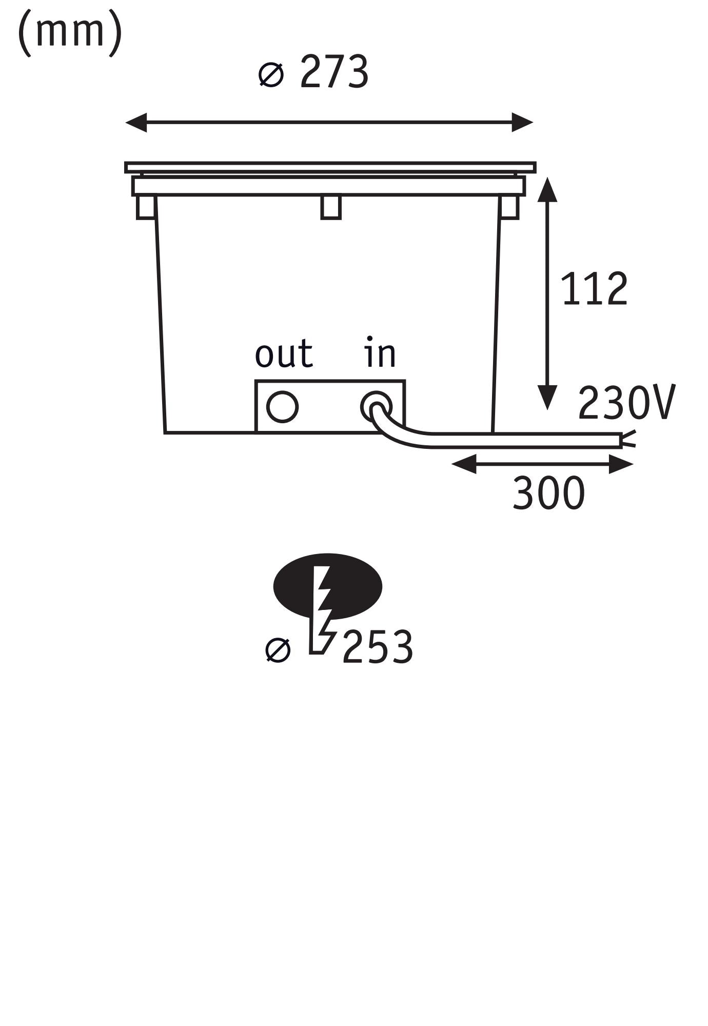 LED Bodeneinbauleuchte Durea IP67 rund 273mm 3000K 15W 1040lm 230V Edelstahl Metall