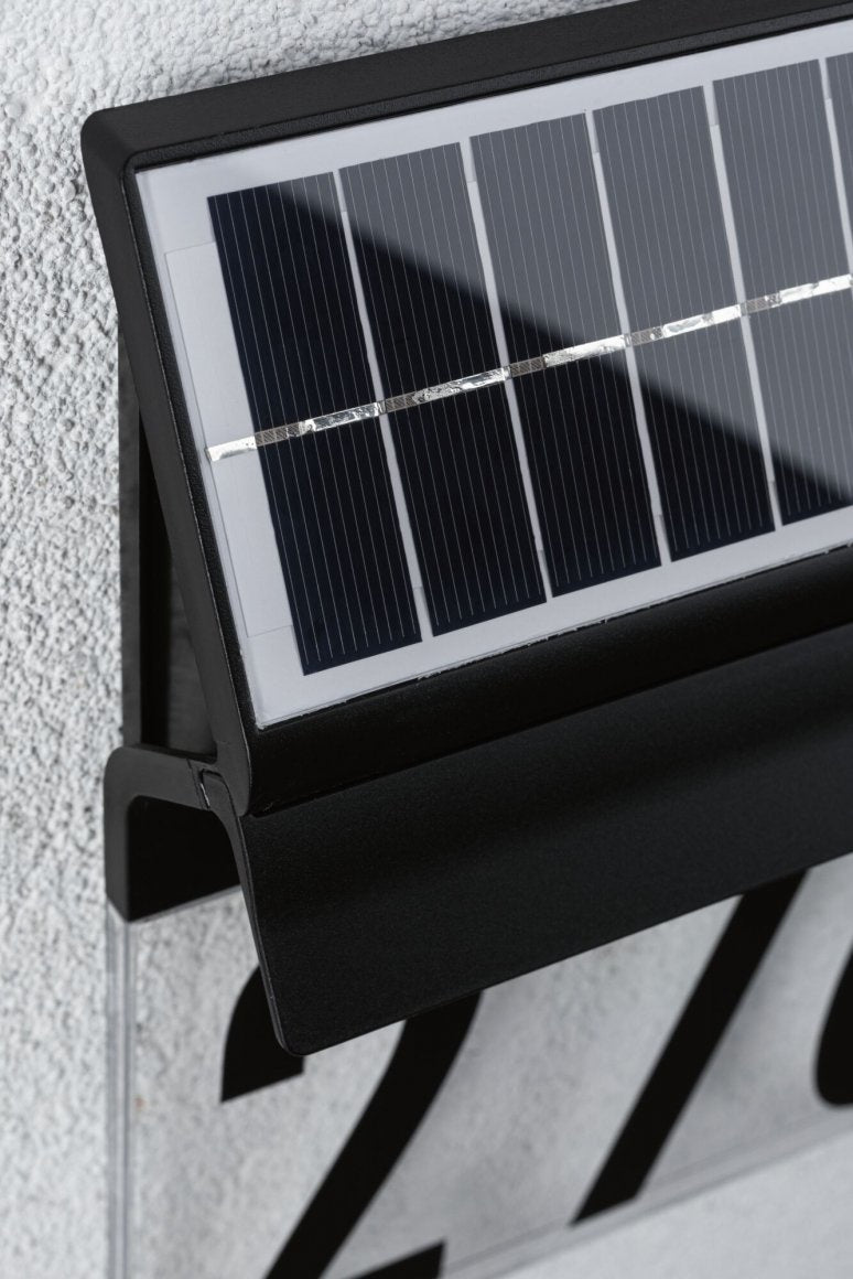  Solar LED Hausnummernleuchte Neda  IP44 3000K 14lm Schwarz