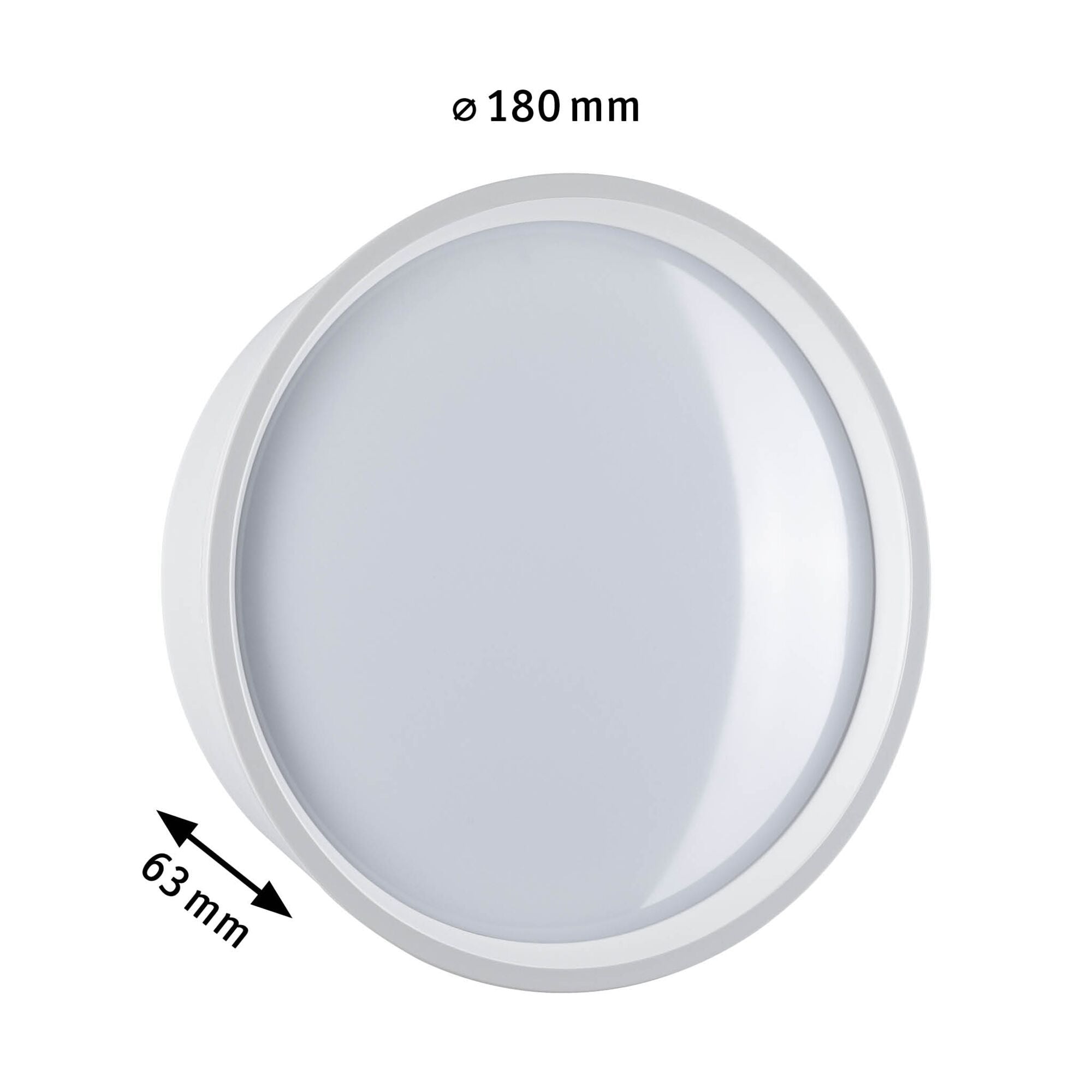 LED Außenwandleuchte Platomo  seewasserresistent IP44 rund 180mm 3000K 14,5W 1200lm 230V Weiß Kunststoff