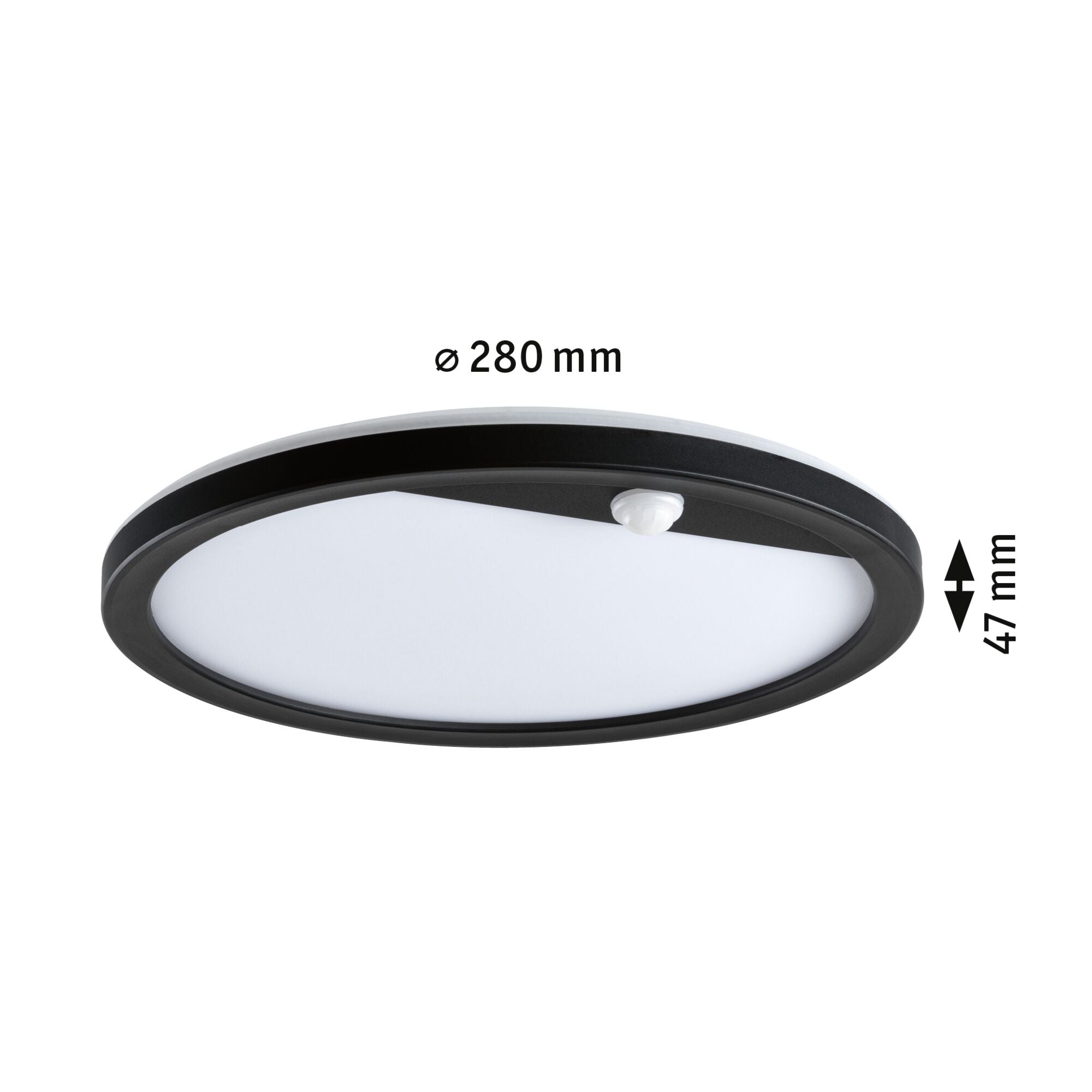 LED Außenpanel Lamina Backlight Bewegungsmelder insektenfreundlich IP44 rund 280mm Tunable Warm 14W 1150lm 230V Schwarz Kunststoff