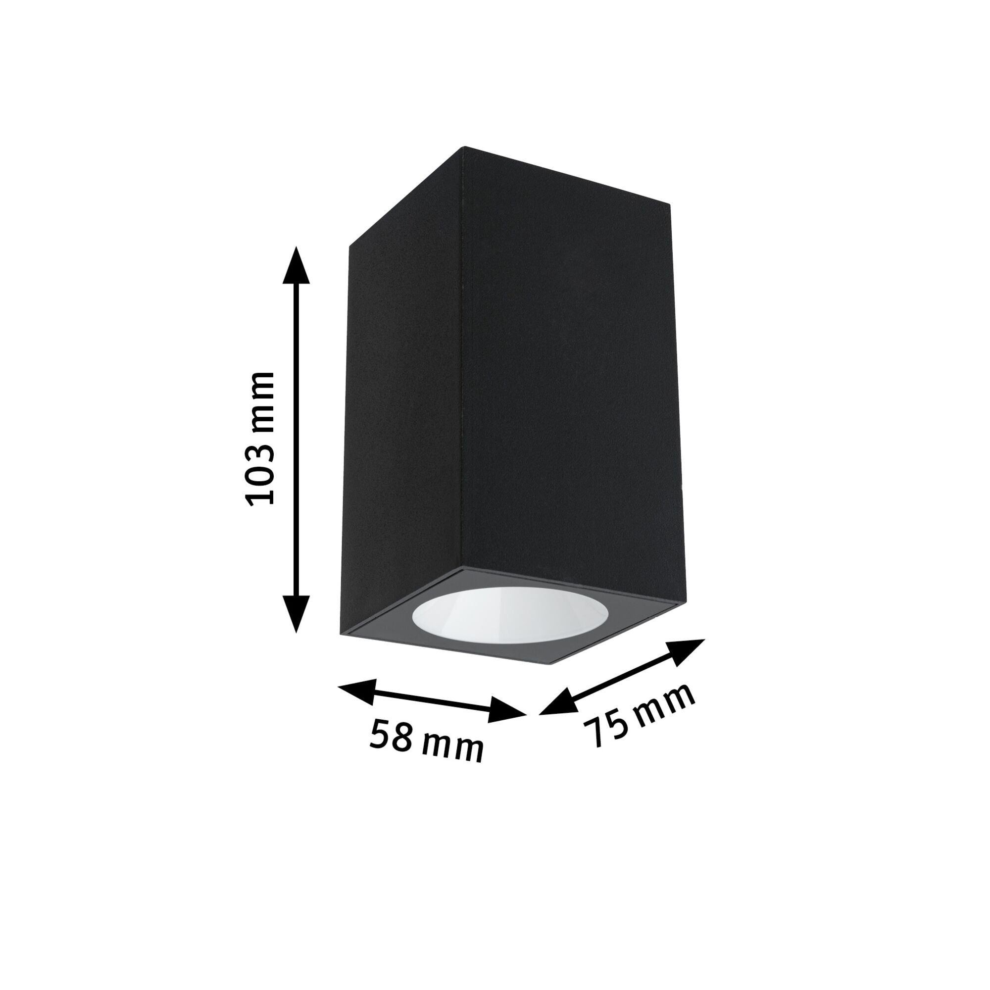 LED Wandleuchte Flame  insektenfreundlich IP44 eckig 58x103mm 2200K 4W 265lm 230V 75° Anthrazit Metall