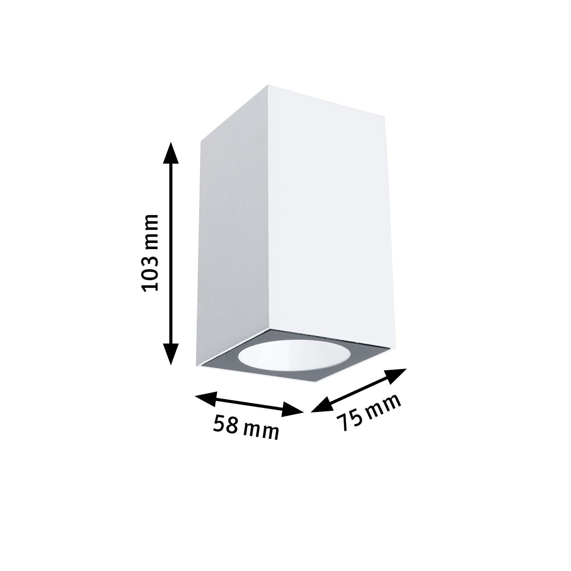 LED Wandleuchte Flame  insektenfreundlich IP44 eckig 58x103mm 2200K 4W 265lm 230V 75° Weiß Metall